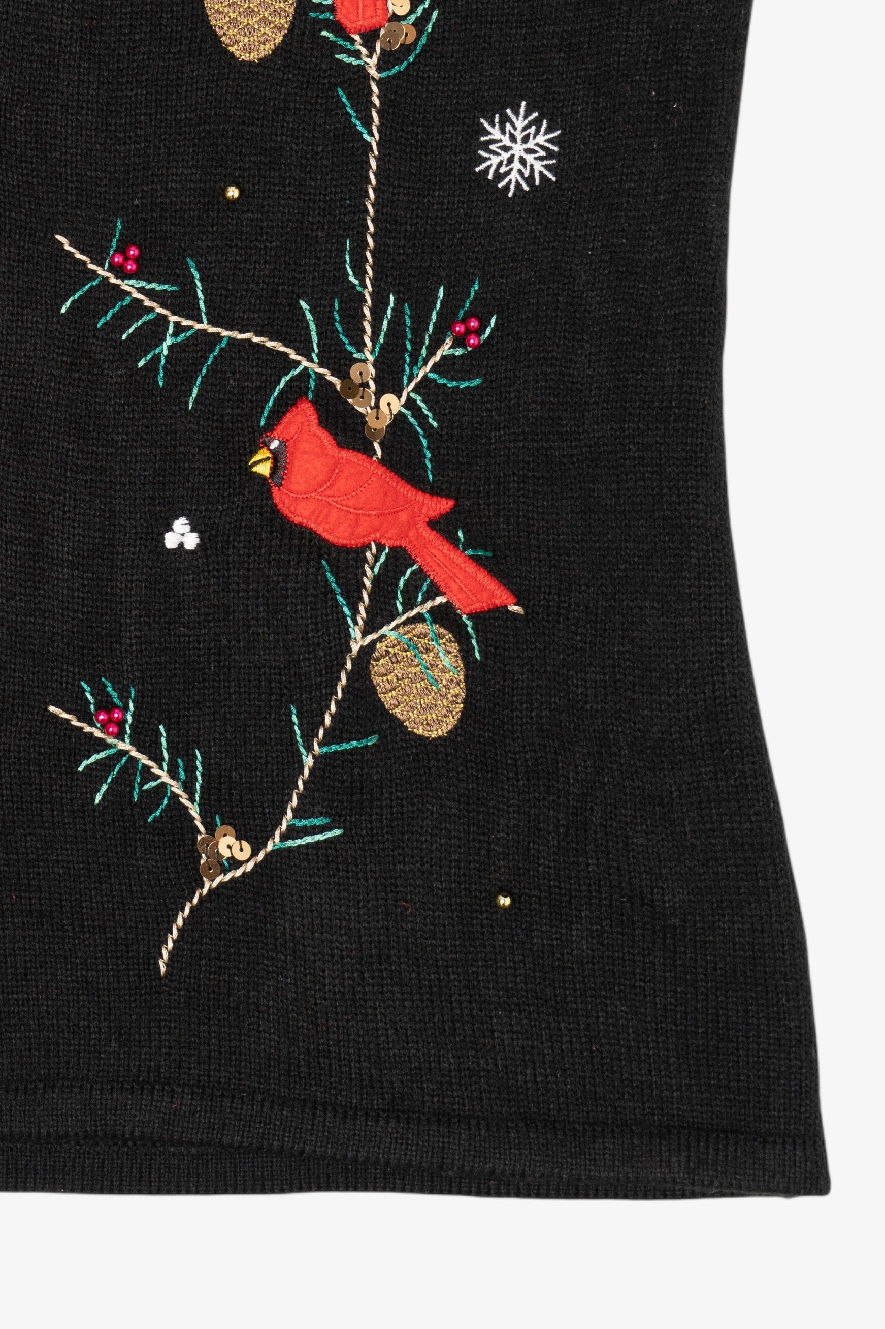 Black White Stag Cardinals Ugly Christmas Vest (2000s)