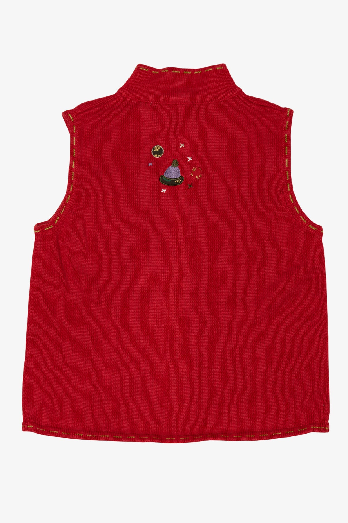 Vintage Red Christopher & Banks Snowmen Ugly Christmas Vest (2000s)