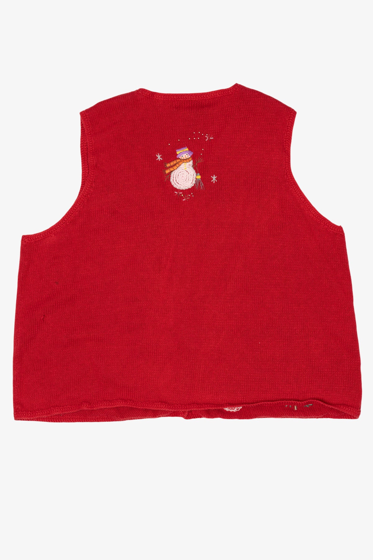 Vintage Red Hampshire Studio Snowmen Ugly Christmas Vest (1990s)