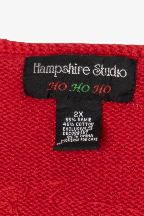 Vintage Red Hampshire Studio Snowmen Ugly Christmas Vest (1990s)