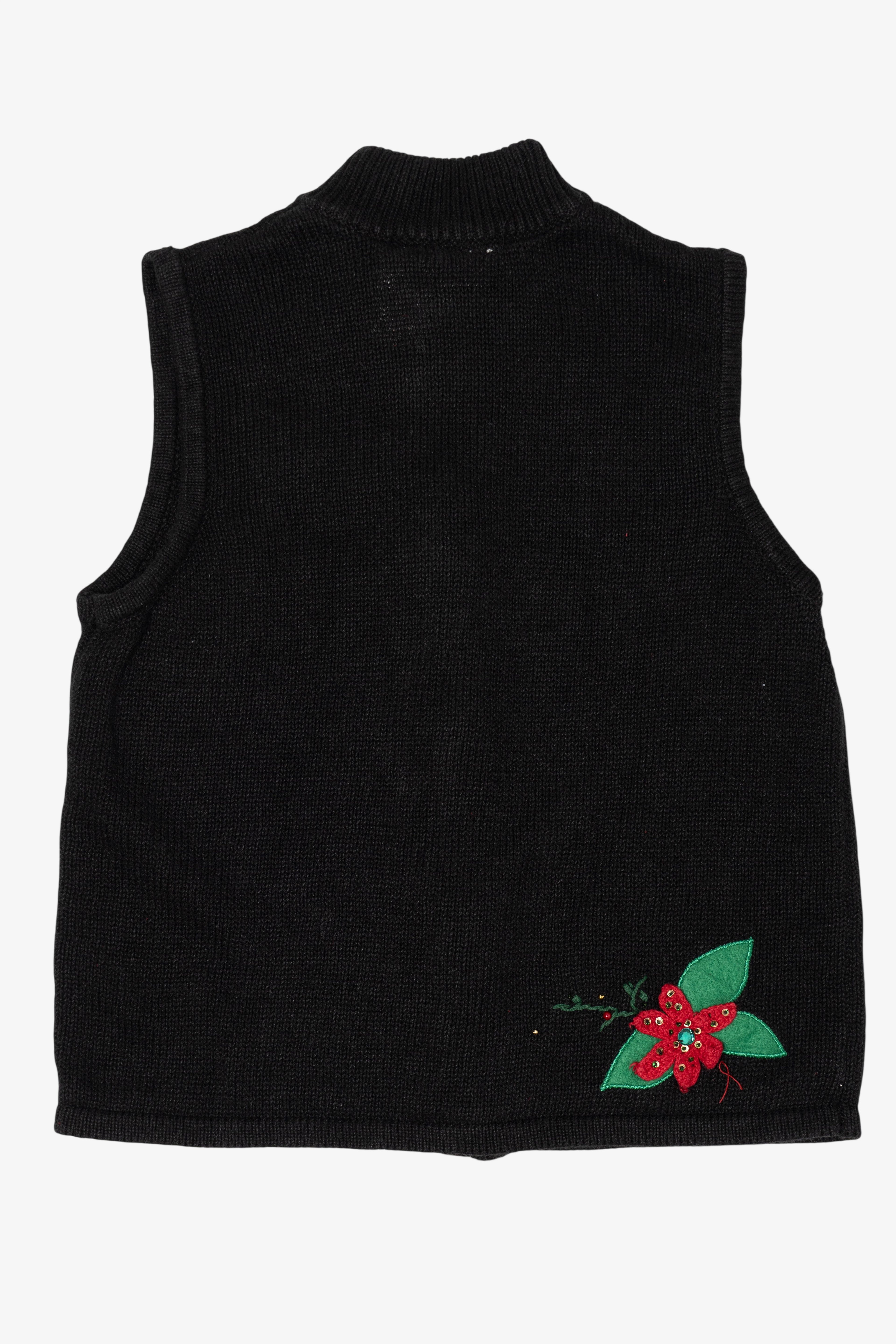 Poinsettias And Cardinals Ugly Christmas Vest (2010s)