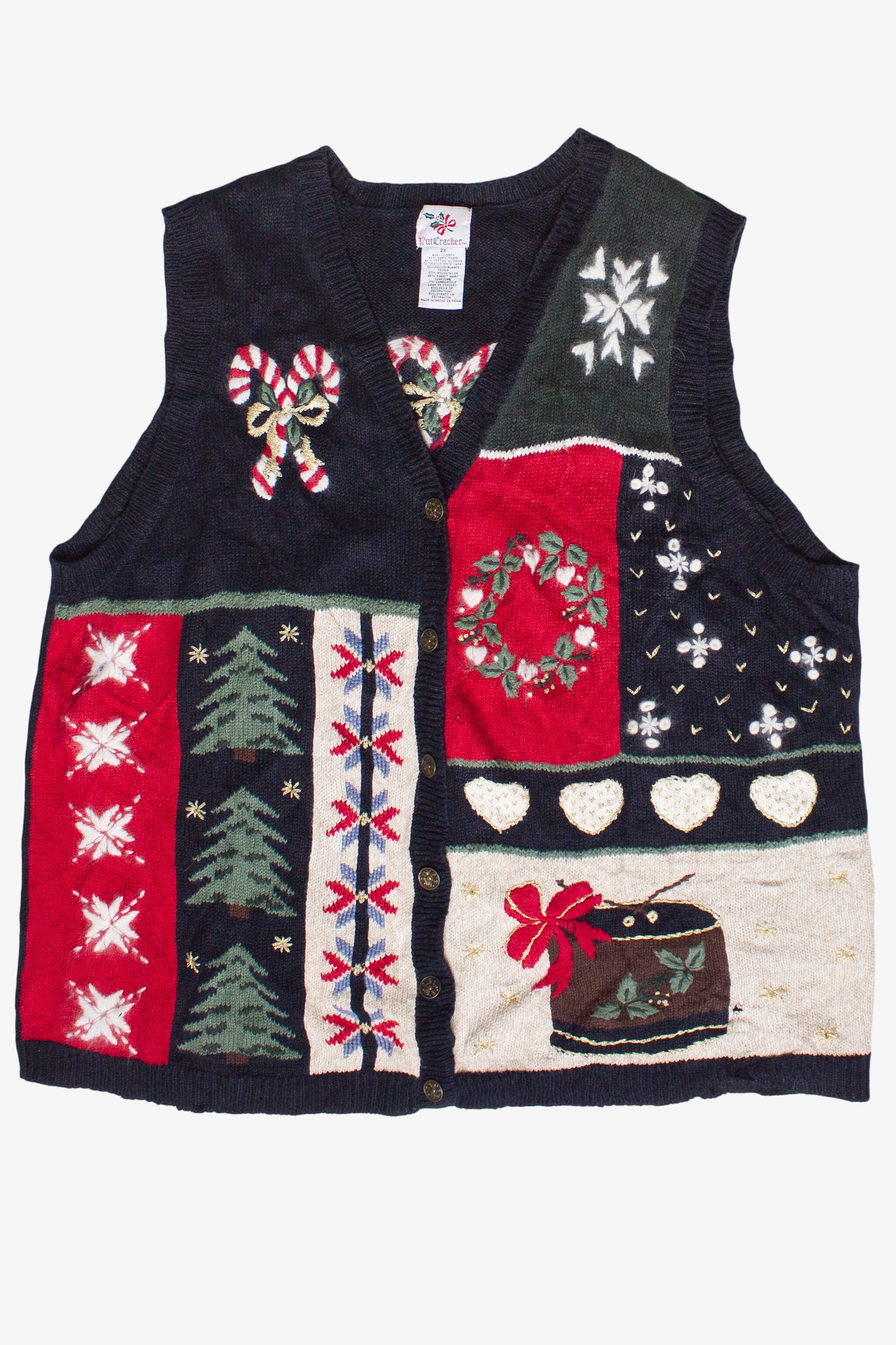 Vintage Nutcracker Christmas Pattern Ugly Christmas Vest