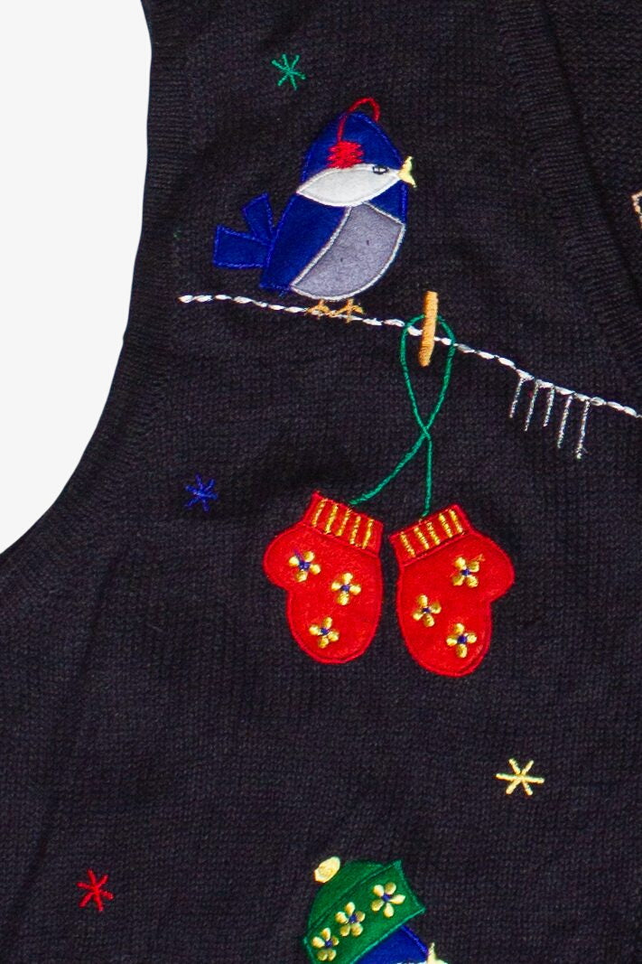 Vintage Bobbie Brooks Winter Birds Ugly Christmas Vest