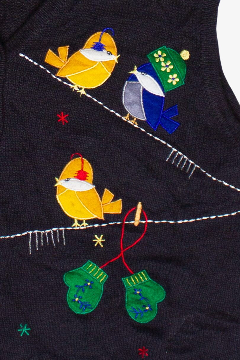 Vintage Bobbie Brooks Winter Birds Ugly Christmas Vest