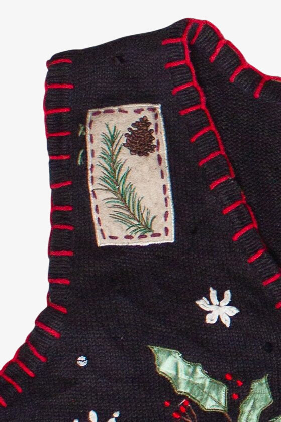Vintage Embroidered Patches Basic Editions Ugly Christmas Vest
