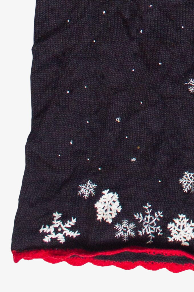 Vintage Basic Editions Crochet Trim Snowflake Ugly Christmas Vest
