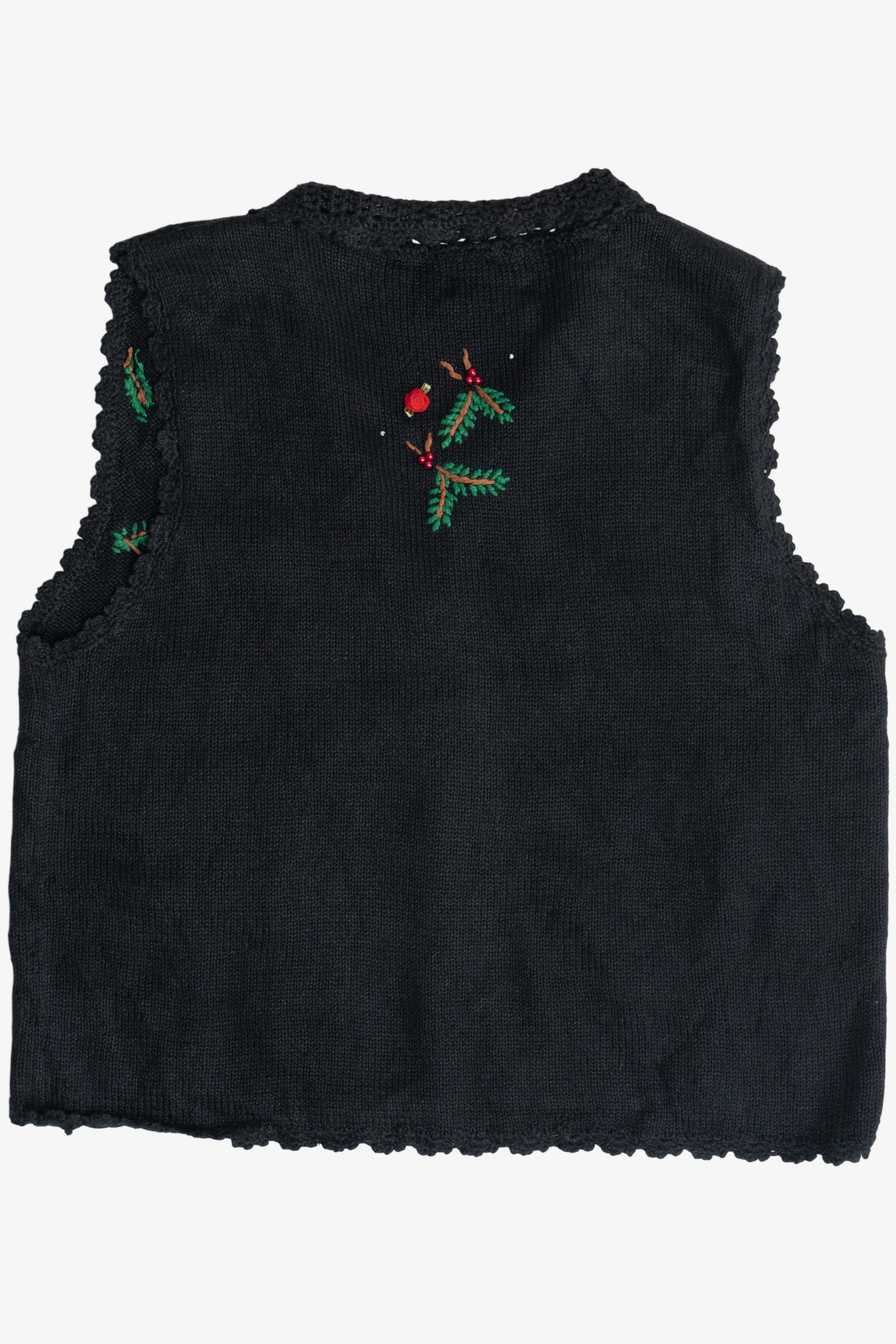 Vintage Holiday Pine & Bows Ugly Christmas Vest (1990s)