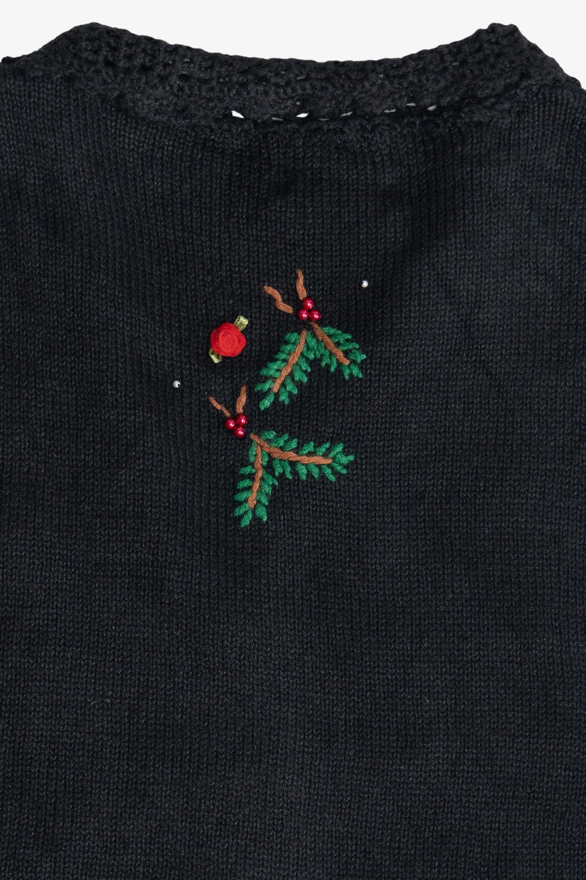 Vintage Holiday Pine & Bows Ugly Christmas Vest (1990s)
