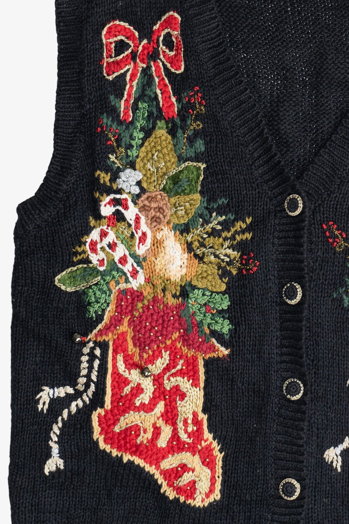 Vintage Holiday Stockings Heirloom Collectibles Ugly Christmas Vest (1990s)