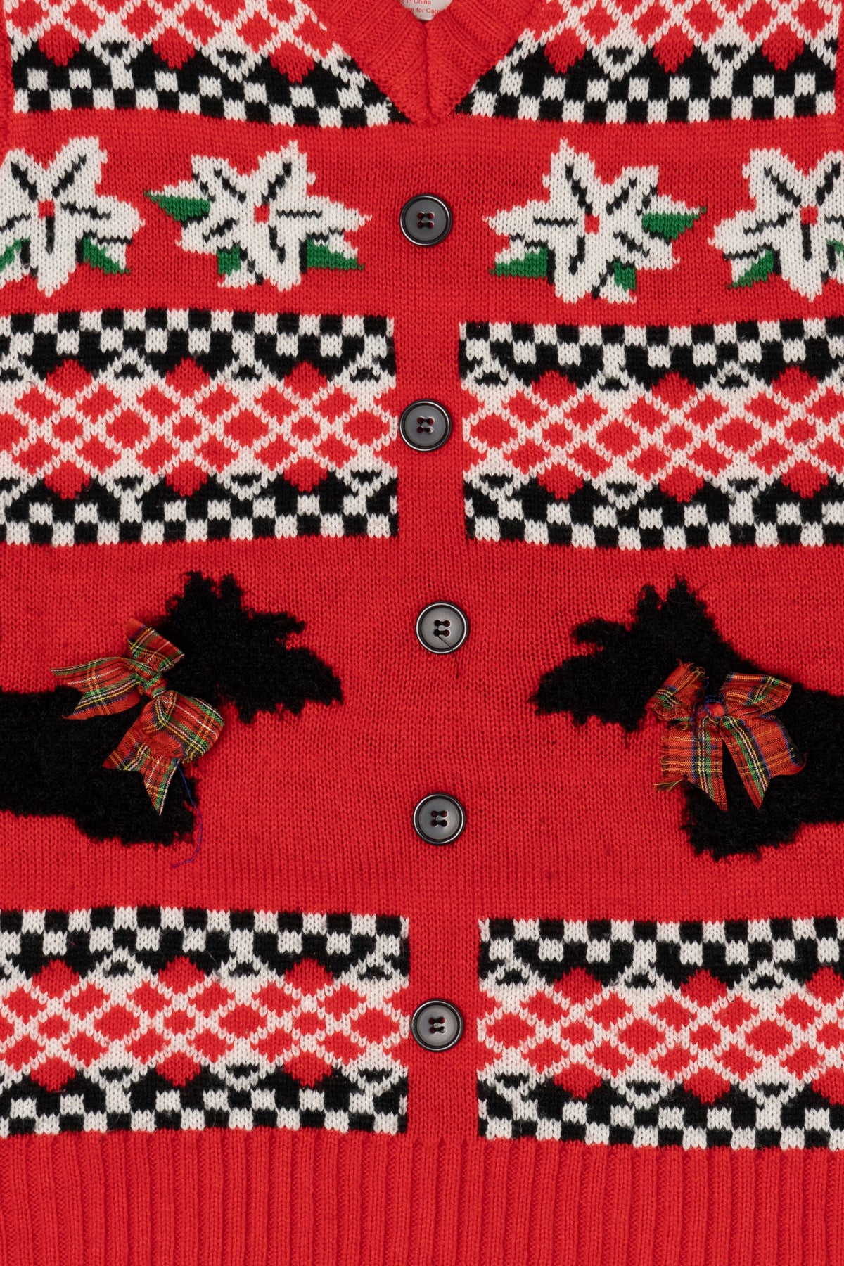 Red Merry Christmas Dogs With Bows Ugly Vest (2020s)
