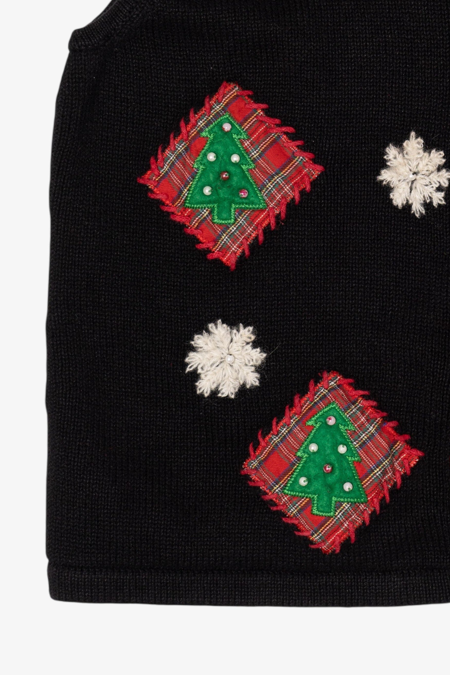 Vintage Black Curve Trees Ugly Christmas Vest (2000s)