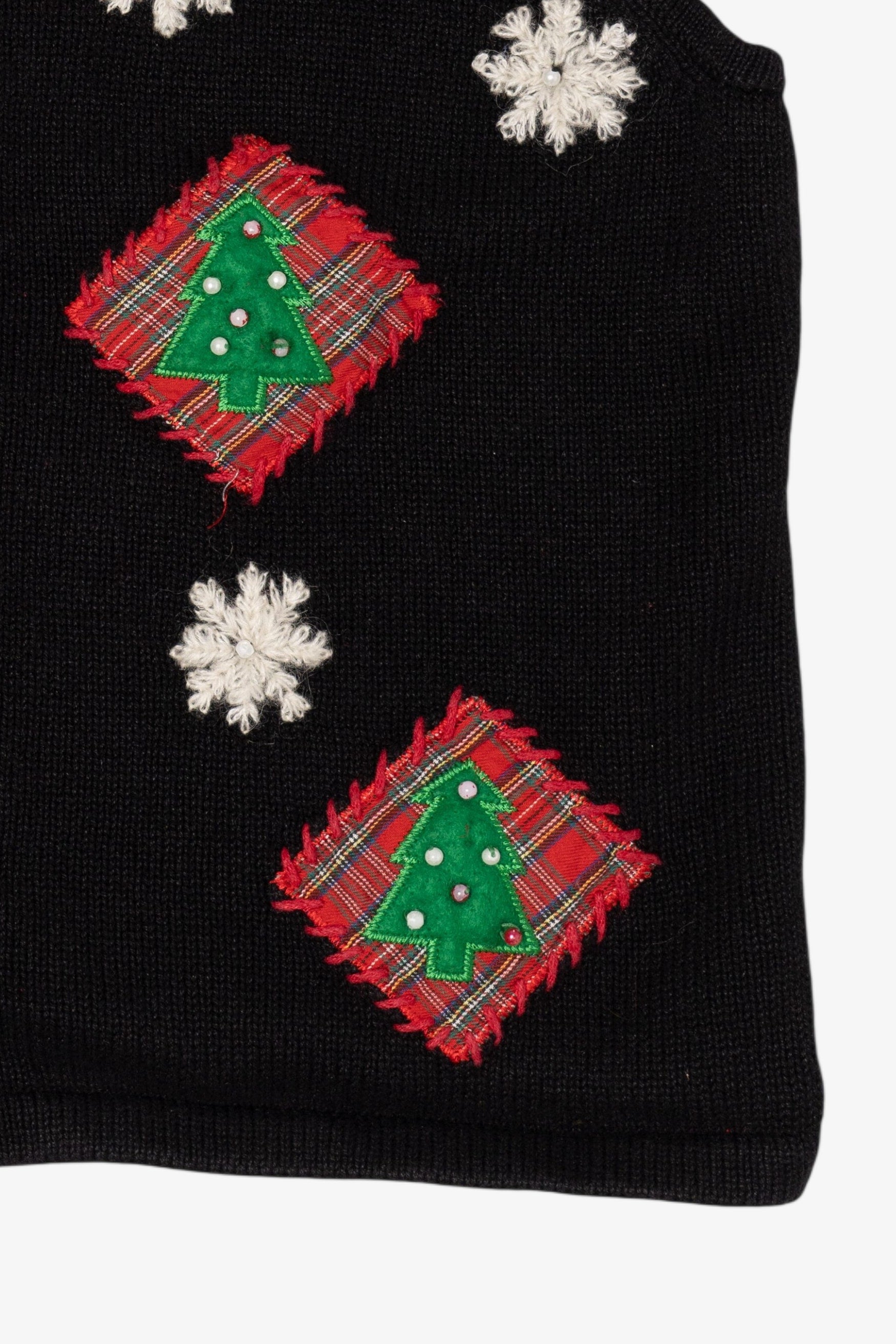 Vintage Black Curve Trees Ugly Christmas Vest (2000s)