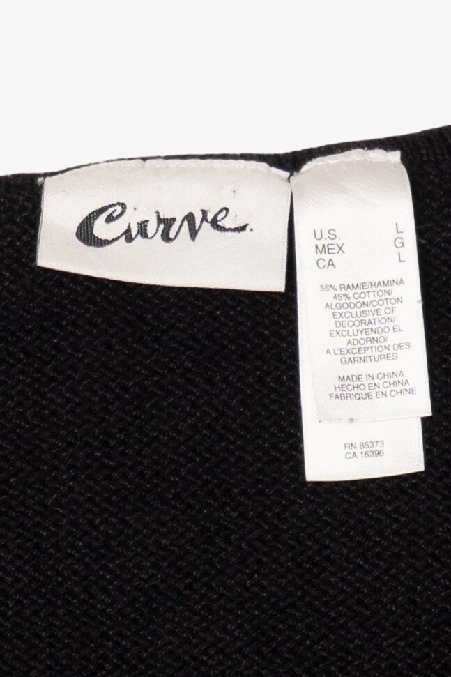 Vintage Black Curve Trees Ugly Christmas Vest (2000s)