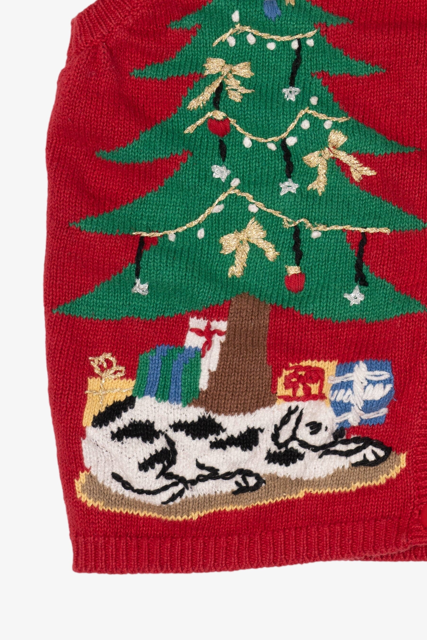 Vintage Red Capacity Christmas Morning Ugly Christmas Vest (1990s)