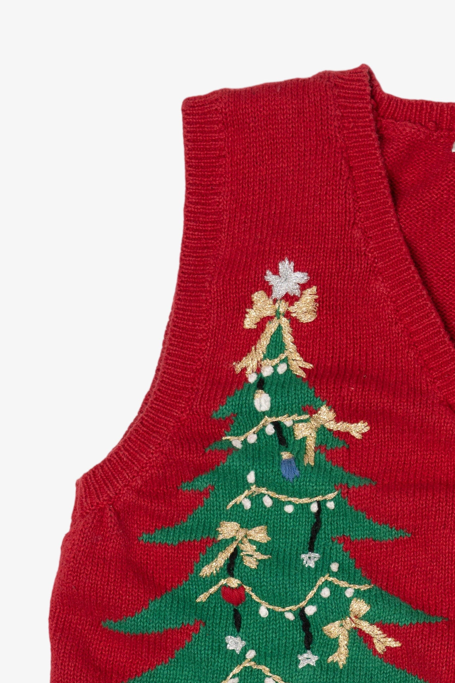 Vintage Red Capacity Christmas Morning Ugly Christmas Vest (1990s)