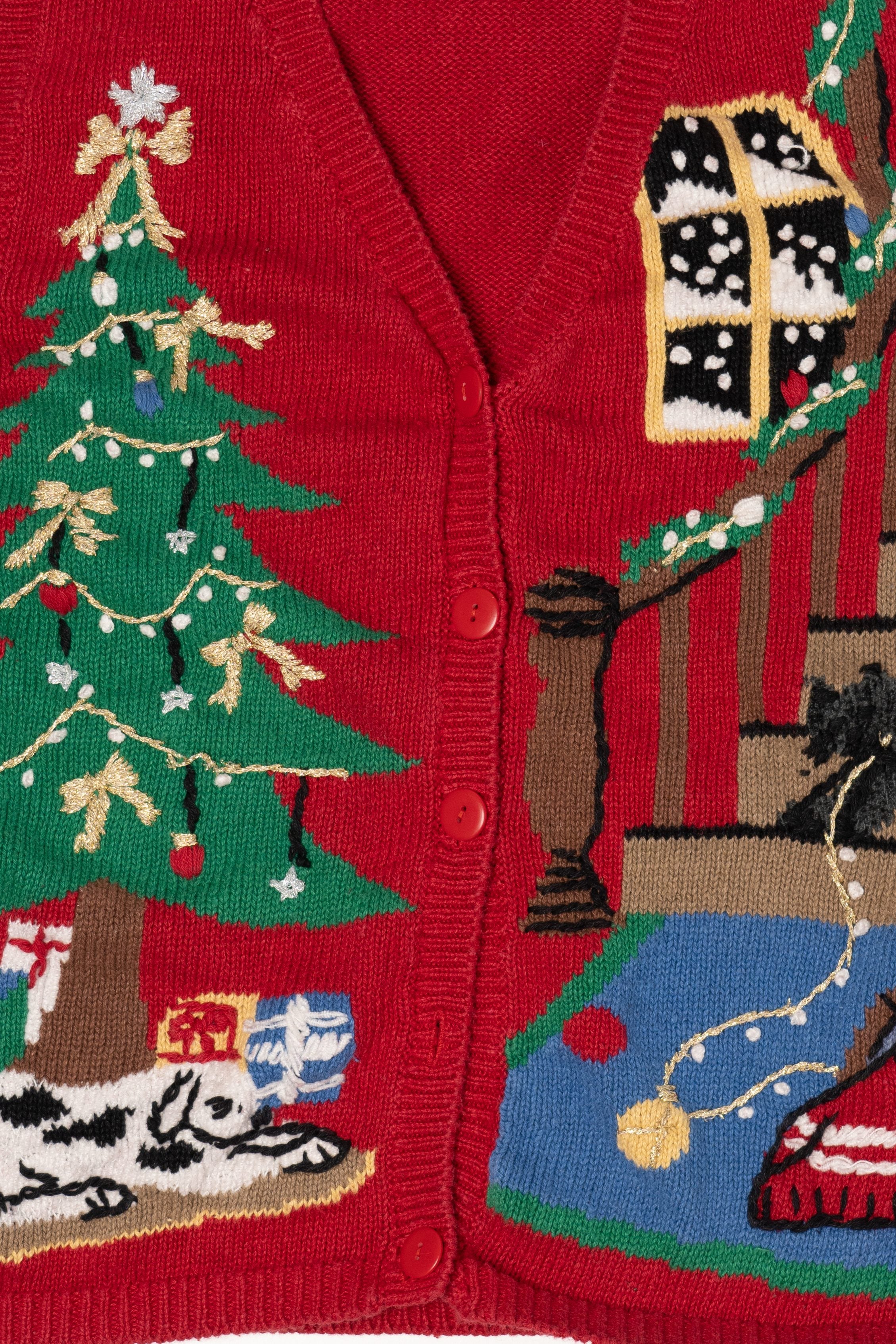 Vintage Red Capacity Christmas Morning Ugly Christmas Vest (1990s)