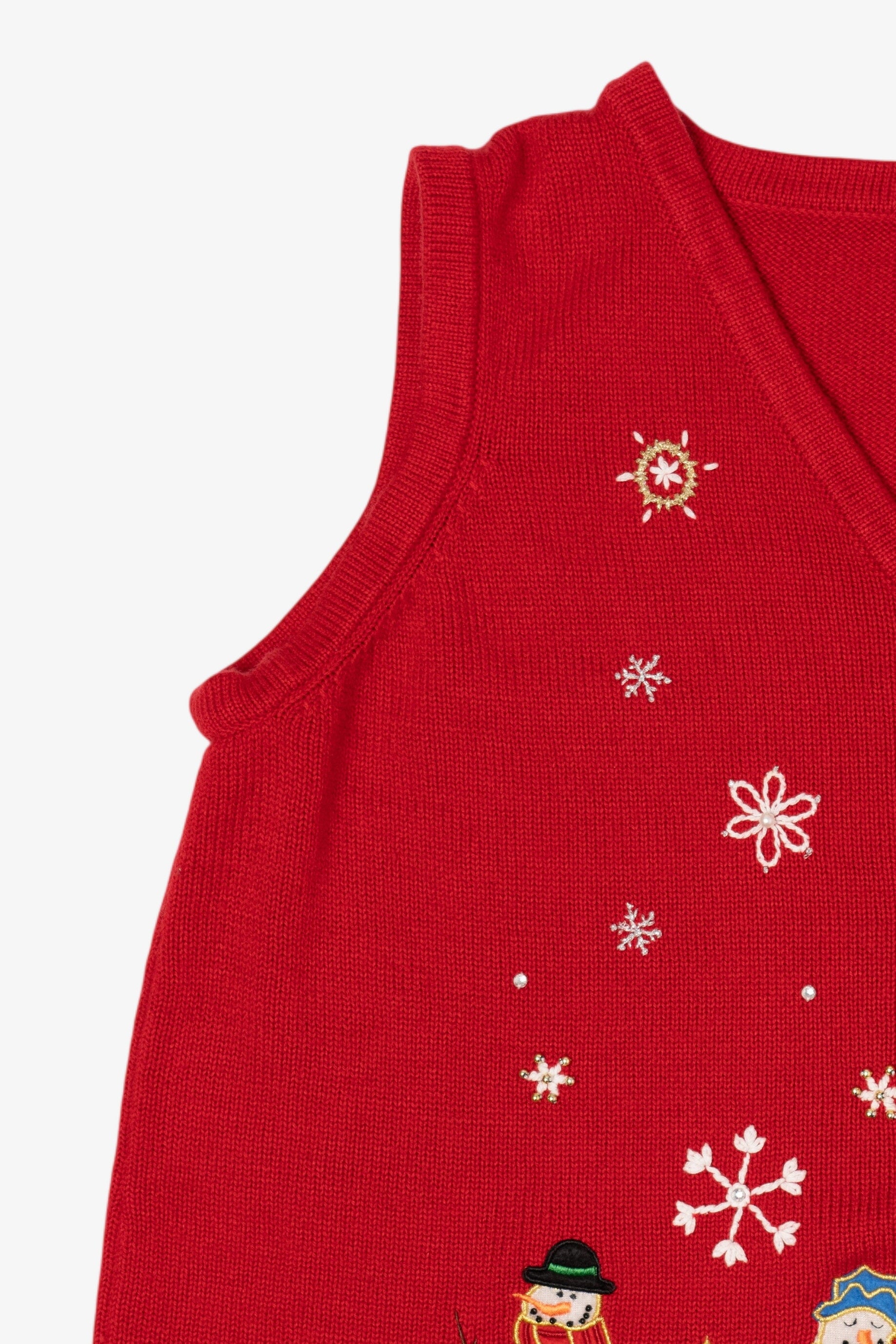 Red Snowmen Ugly Christmas Vest (2010s)