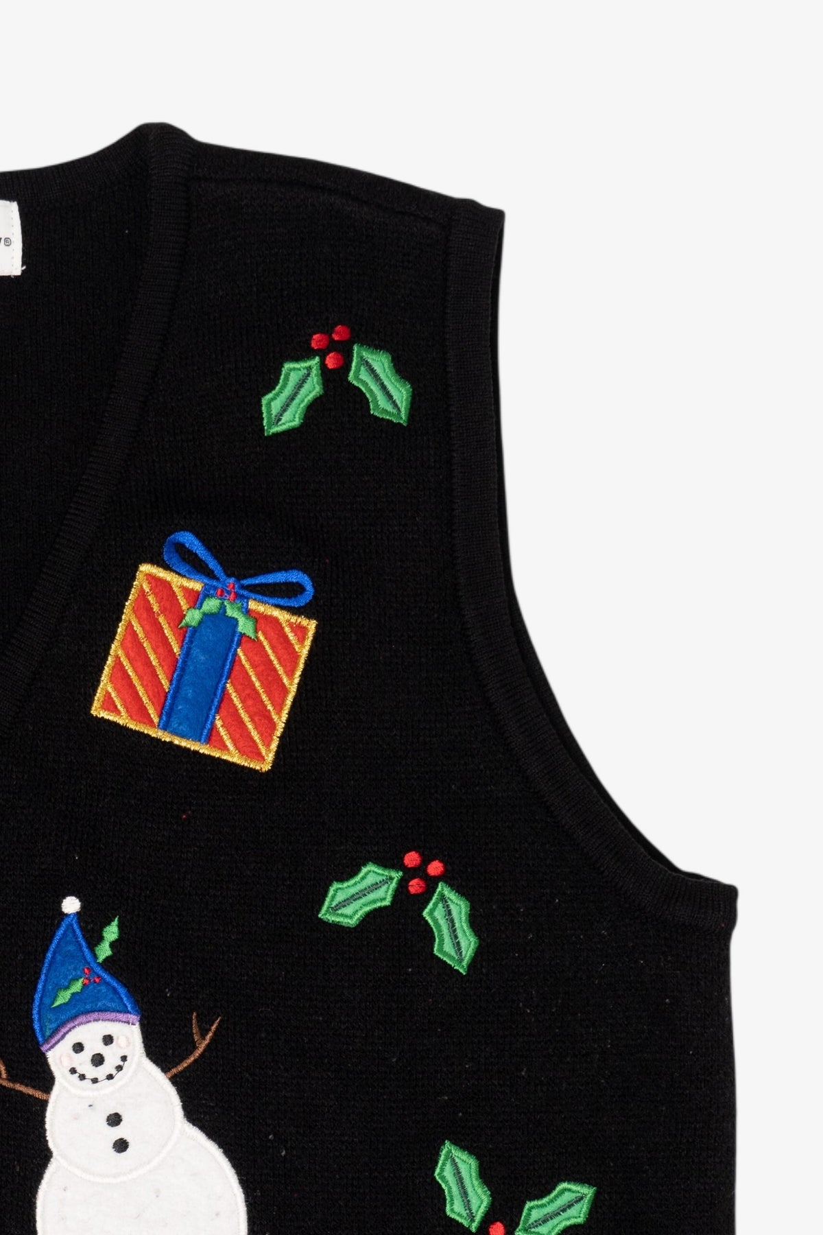 Vintage Black Croft & Barrow Snowmen Ugly Christmas Vest (2000s)