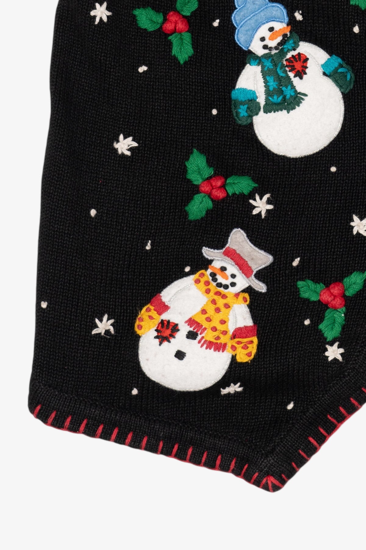Vintage Black Victoria Jones Snowmen Ugly Christmas Vest (2000s)