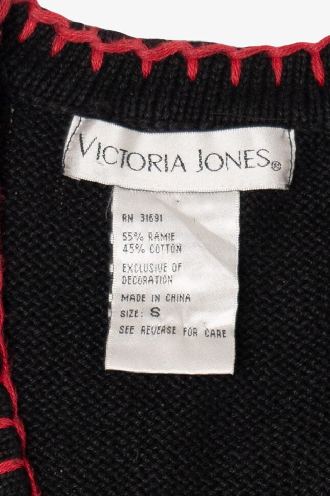 Vintage Black Victoria Jones Snowmen Ugly Christmas Vest (2000s)