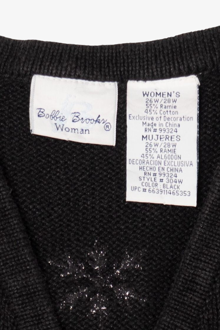 Vintage Black Bobbie Brooks Teddy Bears Ugly Christmas Vest (1990s)