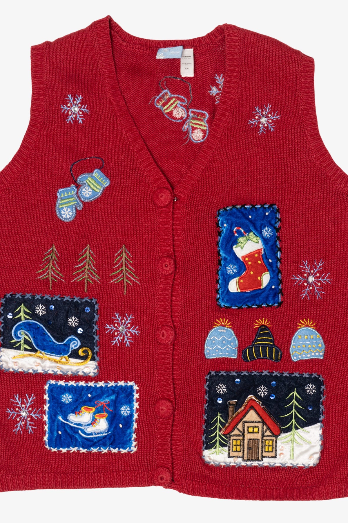 Vintage Red Holiday Editions Ugly Christmas Vest (2000s)