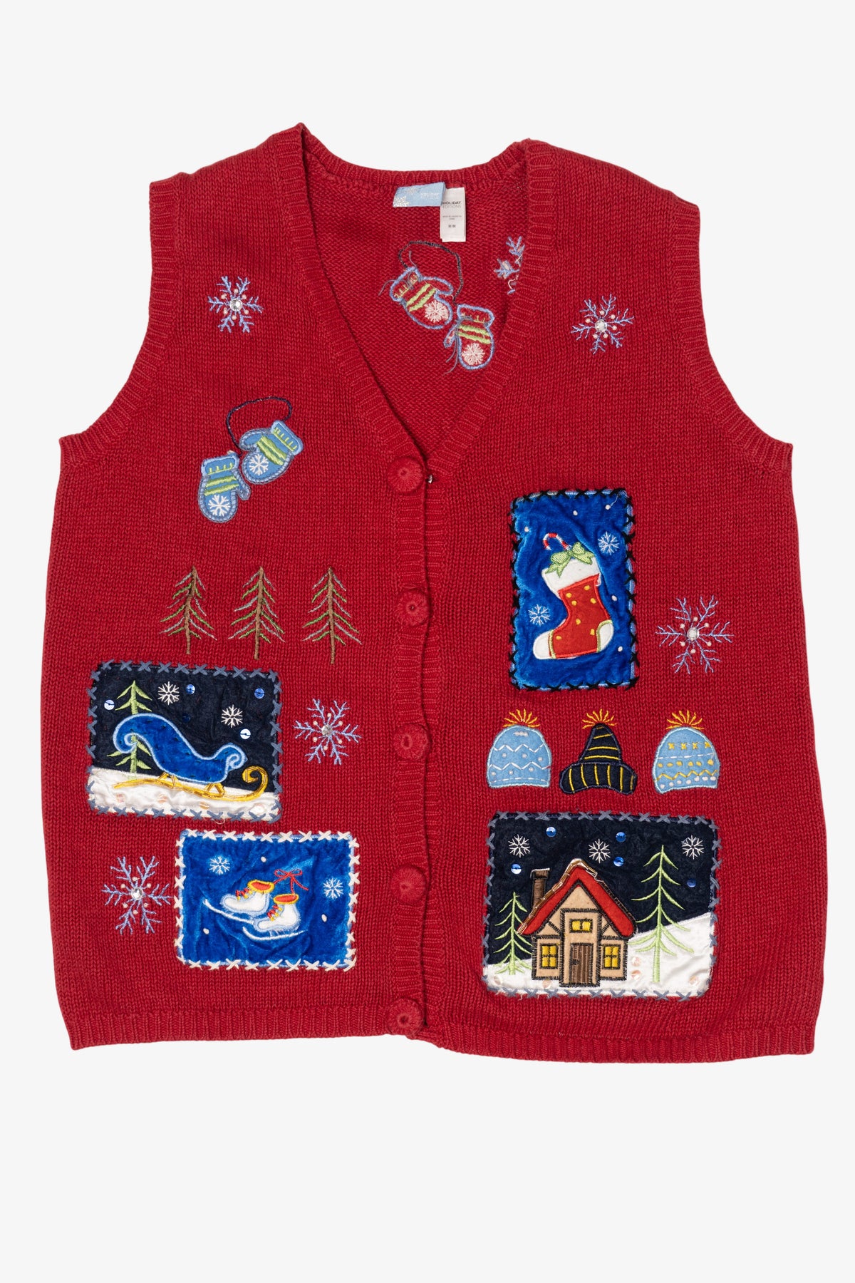 Vintage Red Holiday Editions Ugly Christmas Vest (2000s)