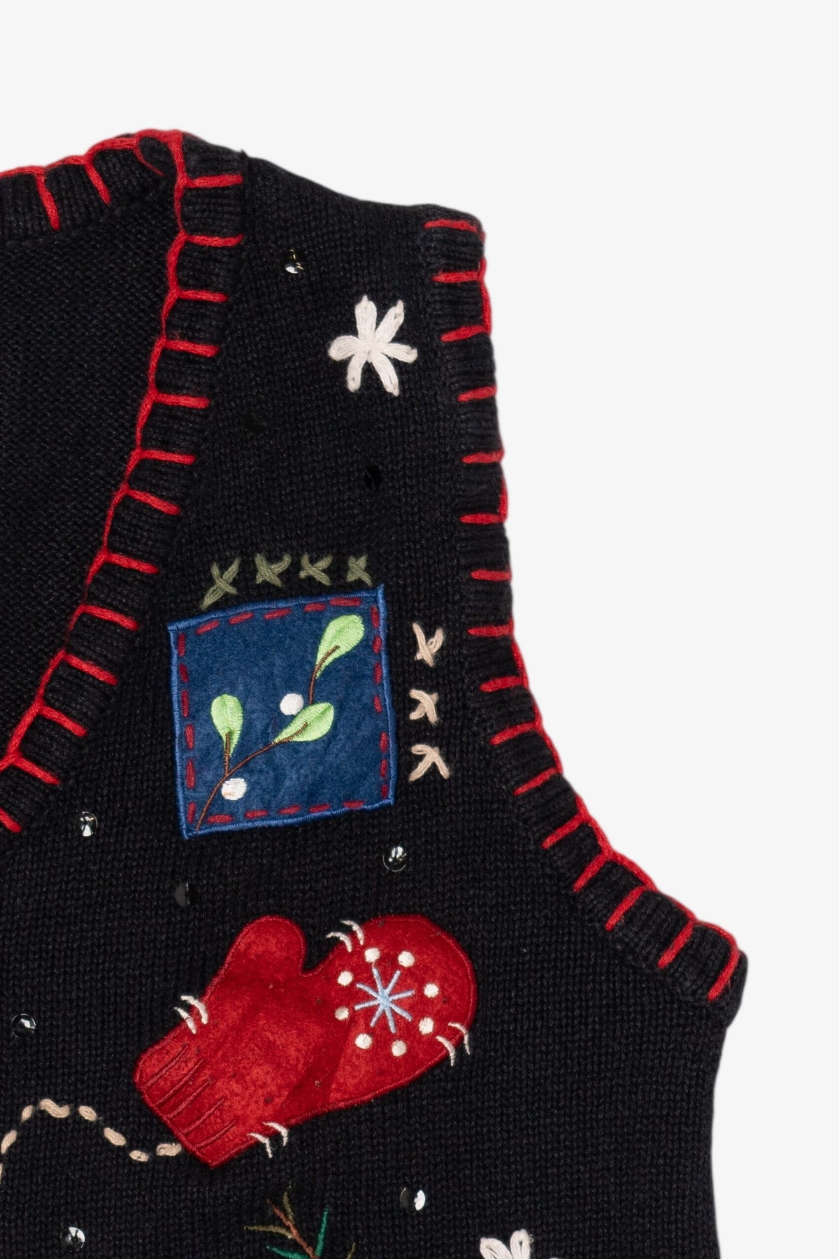 Vintage Black Basic Editions Ugly Christmas Vest (1990s)