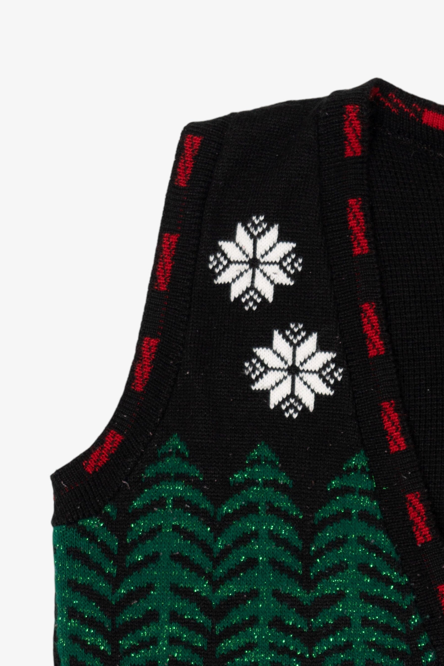 Vintage Black Holiday Time Ugly Christmas Vest (1980s)