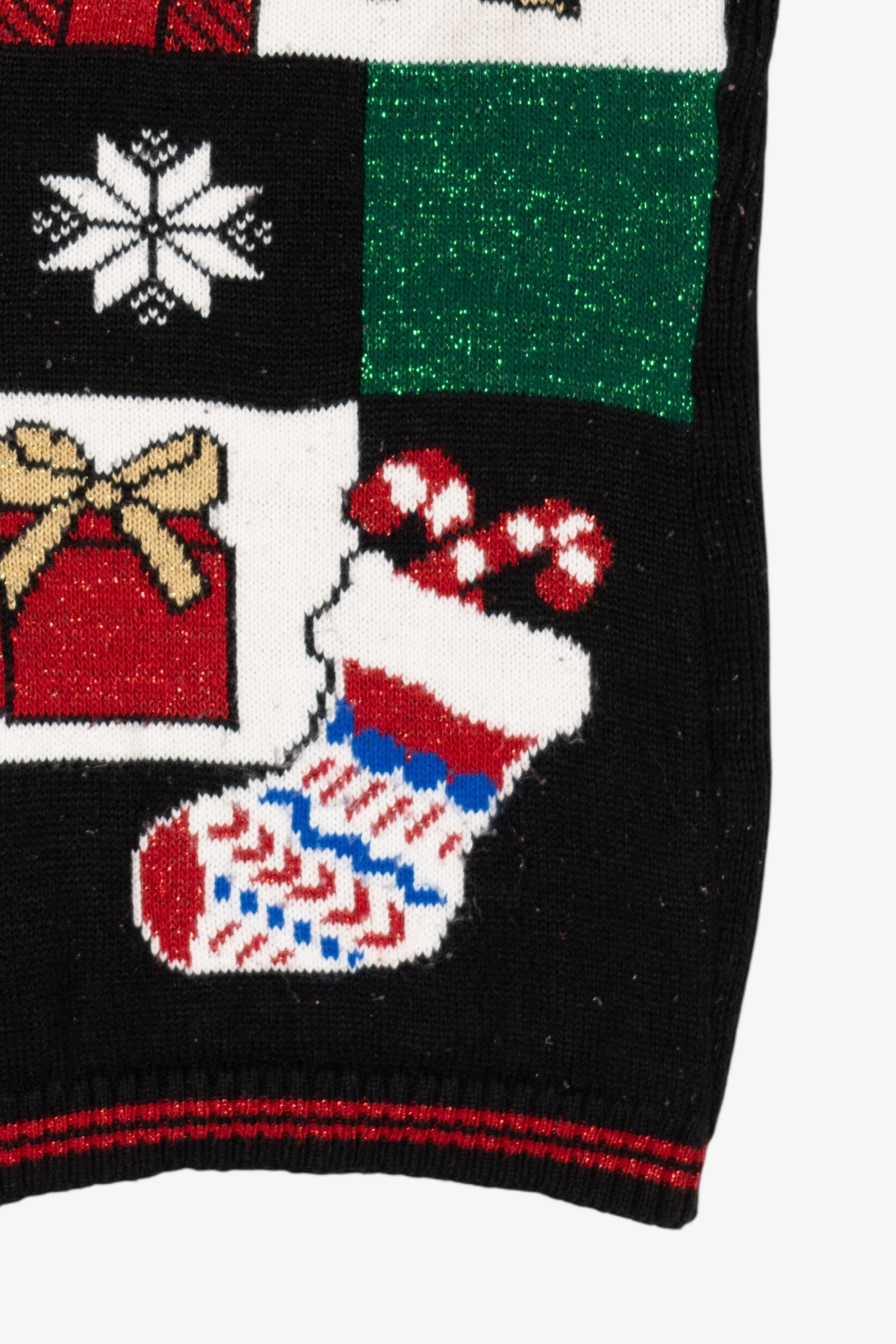 Vintage Black Holiday Time Ugly Christmas Vest (1980s)