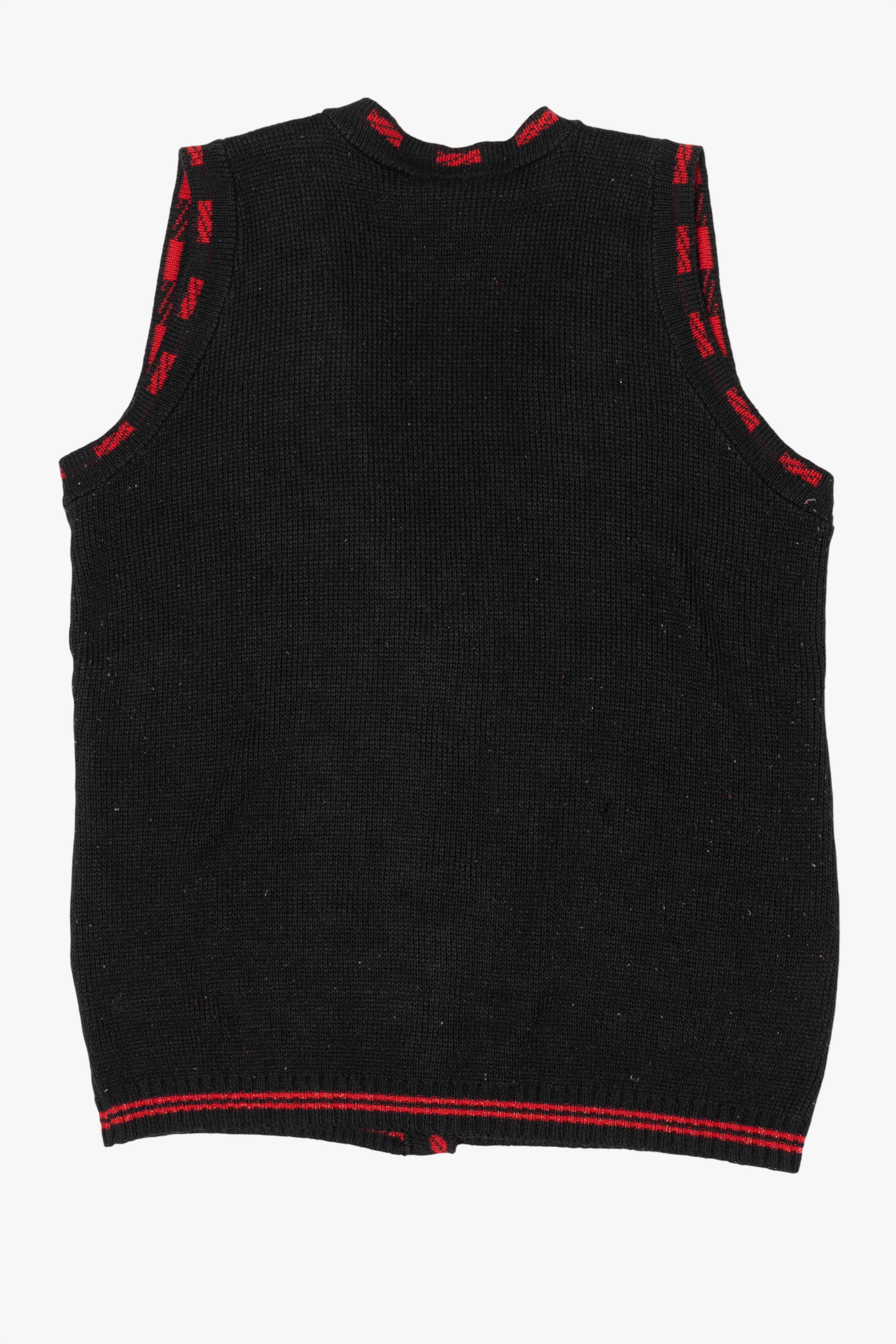Vintage Black Holiday Time Ugly Christmas Vest (1980s)