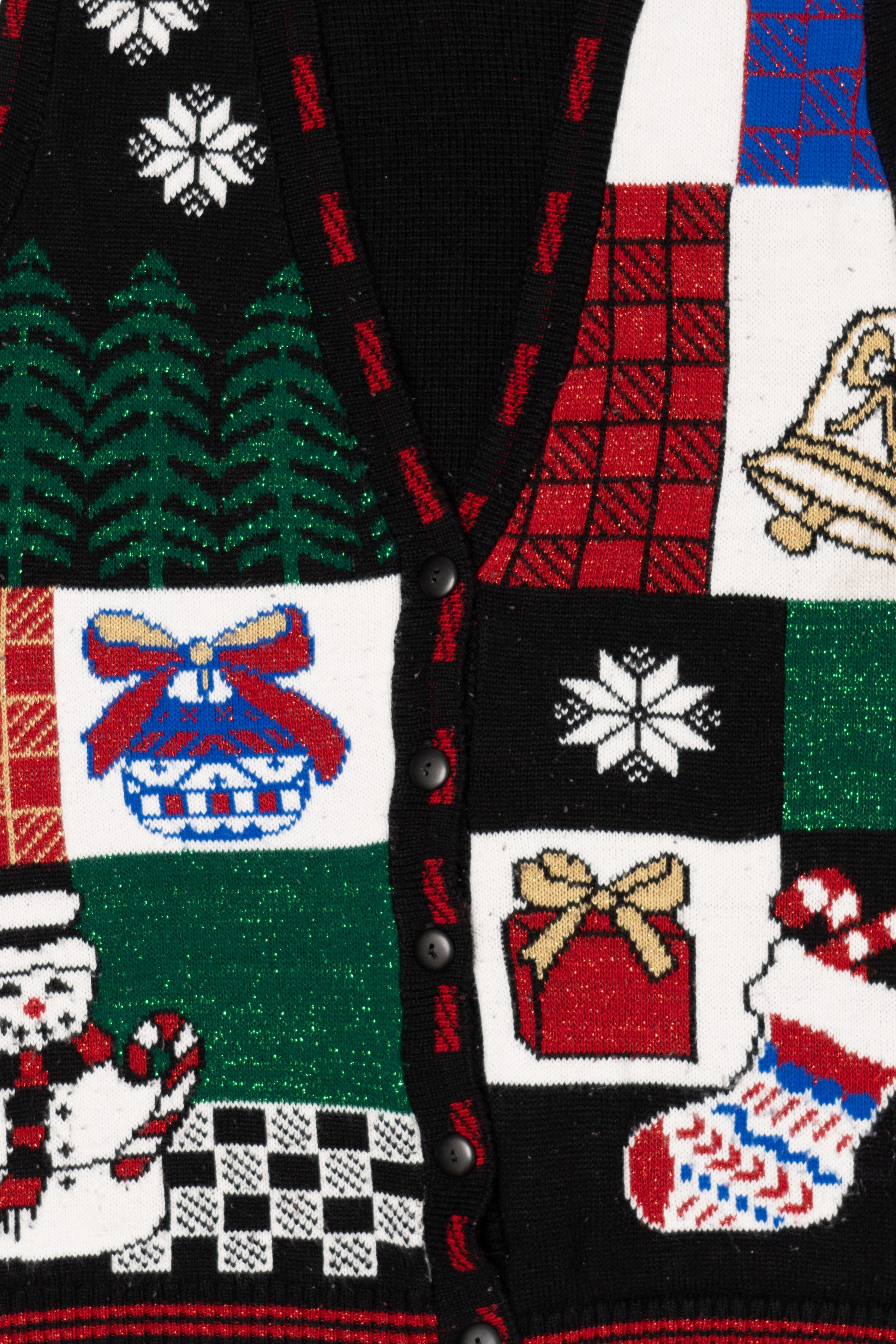 Vintage Black Holiday Time Ugly Christmas Vest (1980s)