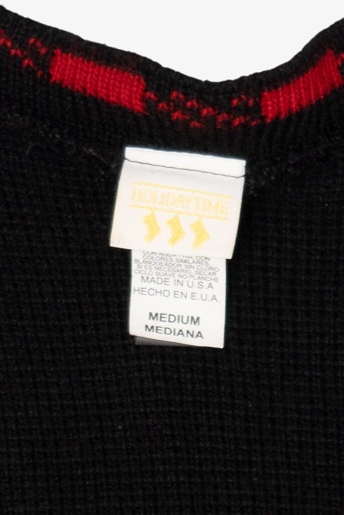 Vintage Black Holiday Time Ugly Christmas Vest (1980s)