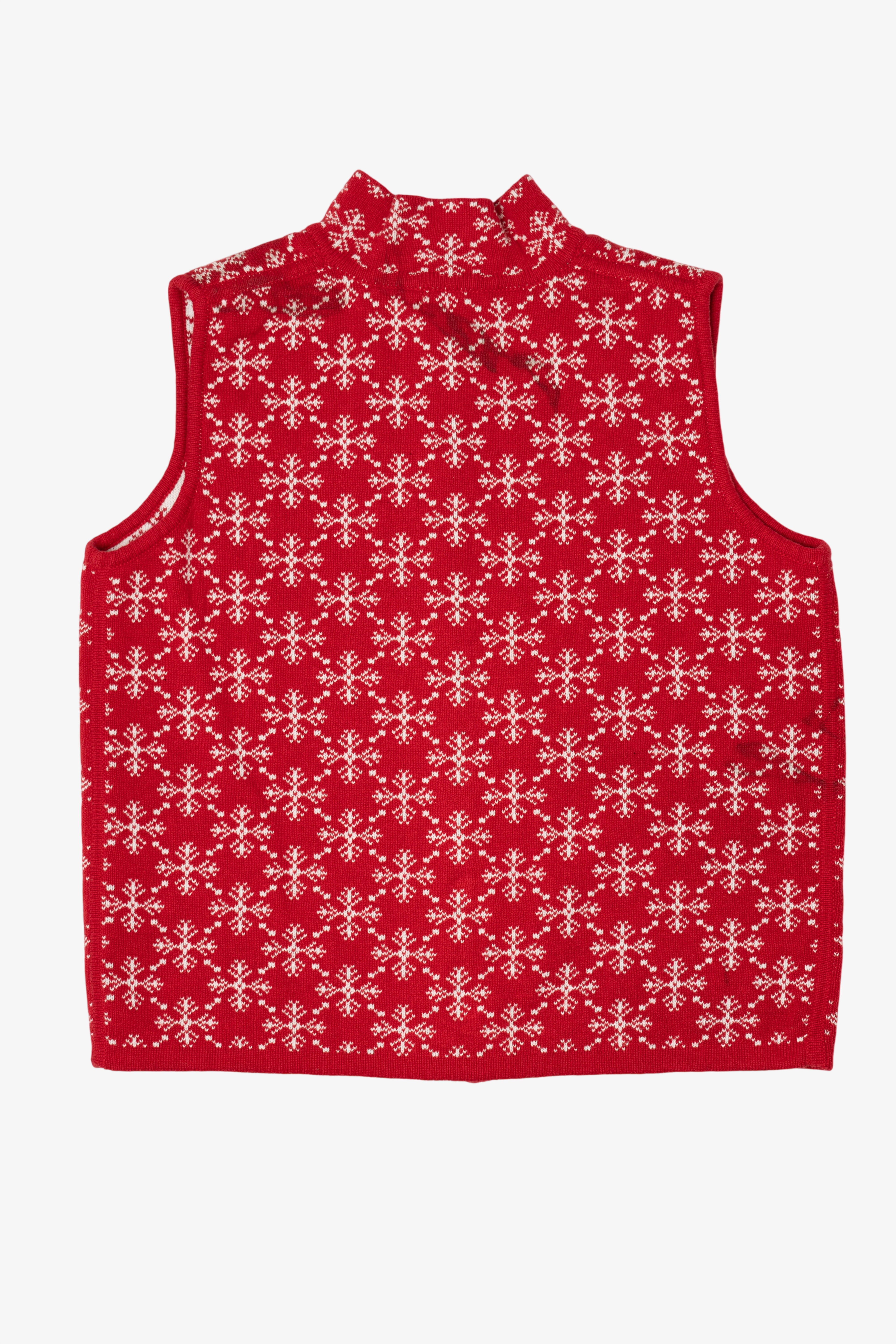 Reversible White And Red Snowflakes Ugly Christmas Vest