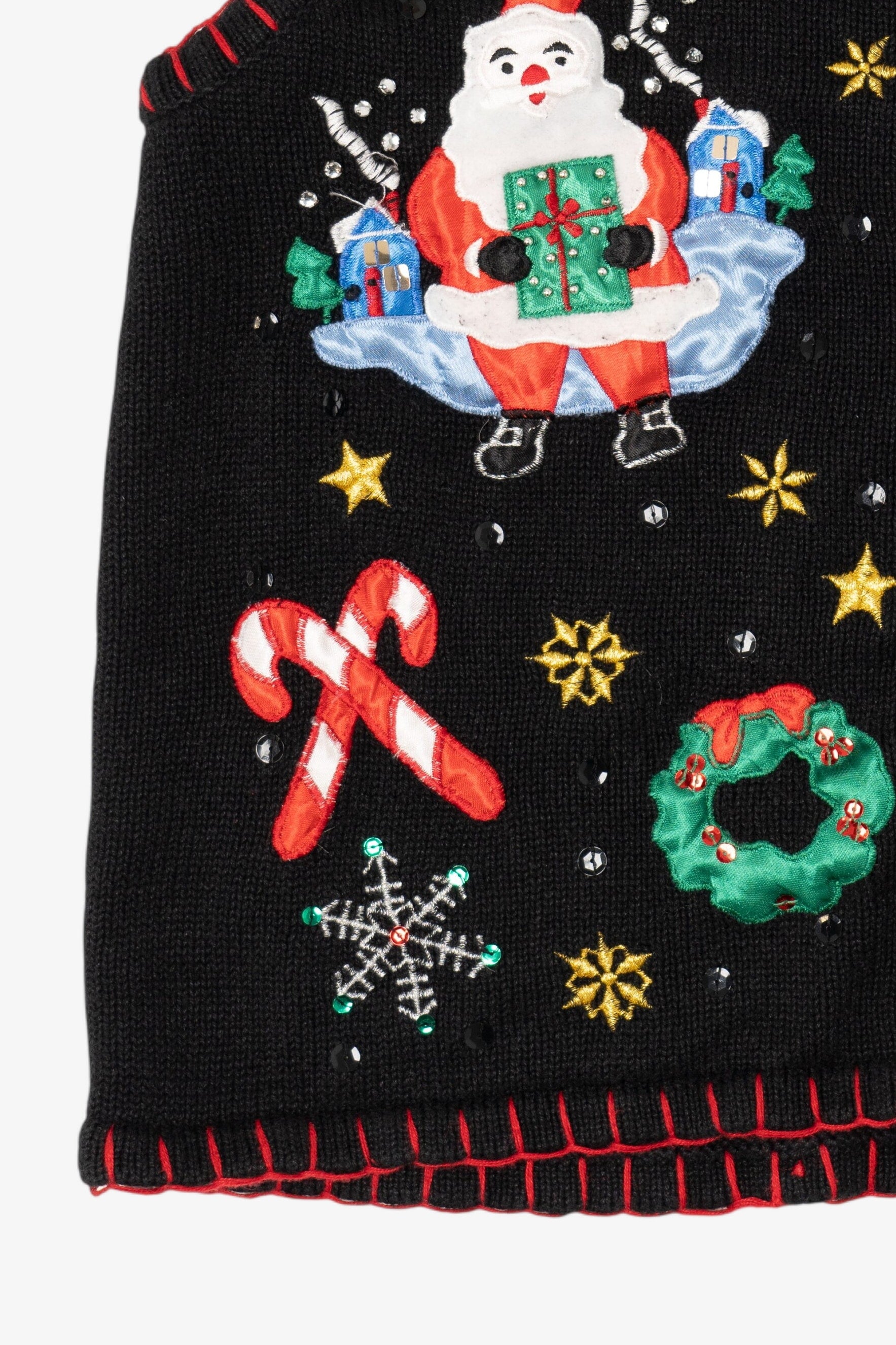 Vintage Black Nutcracker Santa Ugly Christmas Vest (1990s)