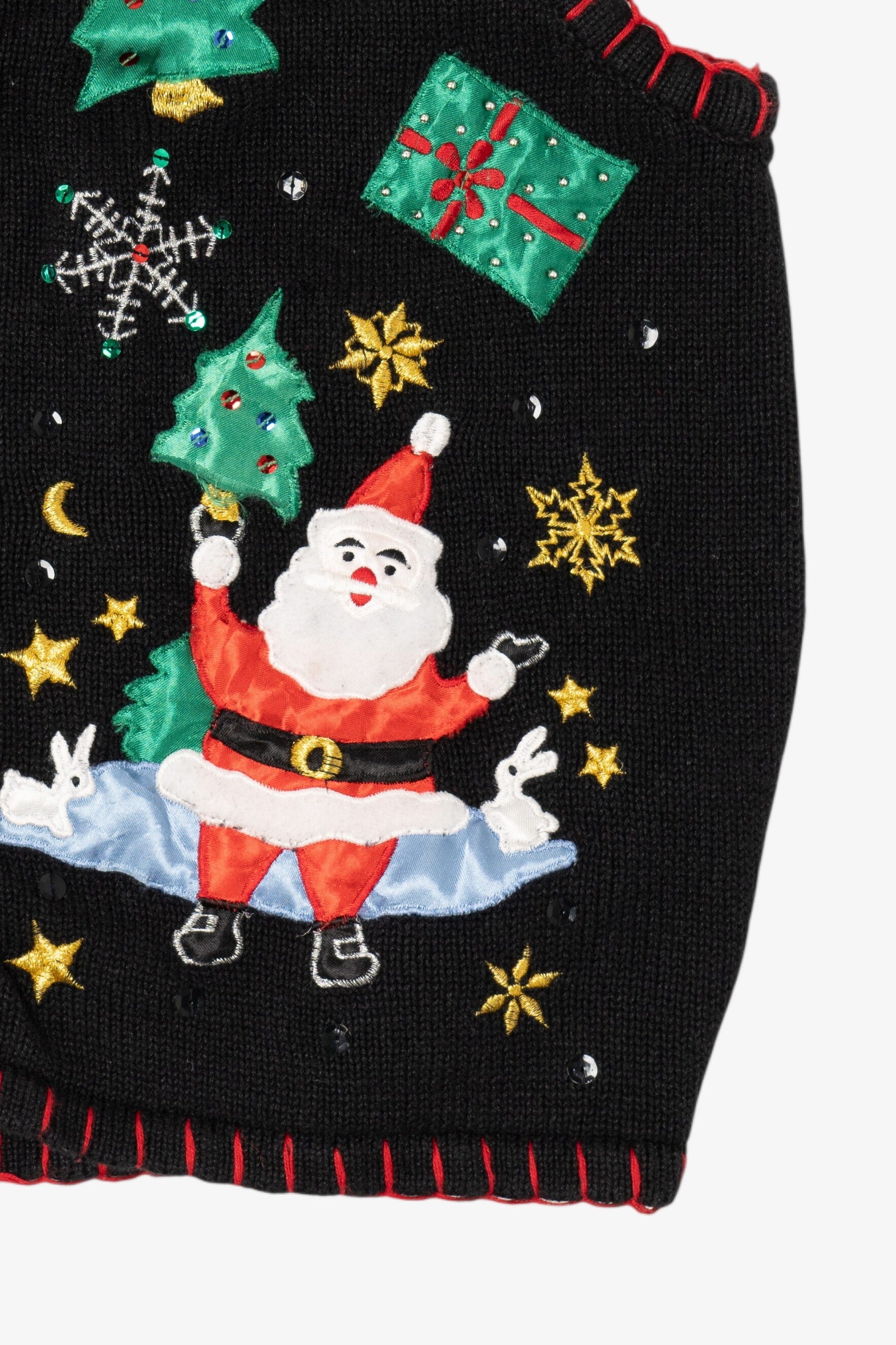 Vintage Black Nutcracker Santa Ugly Christmas Vest (1990s)