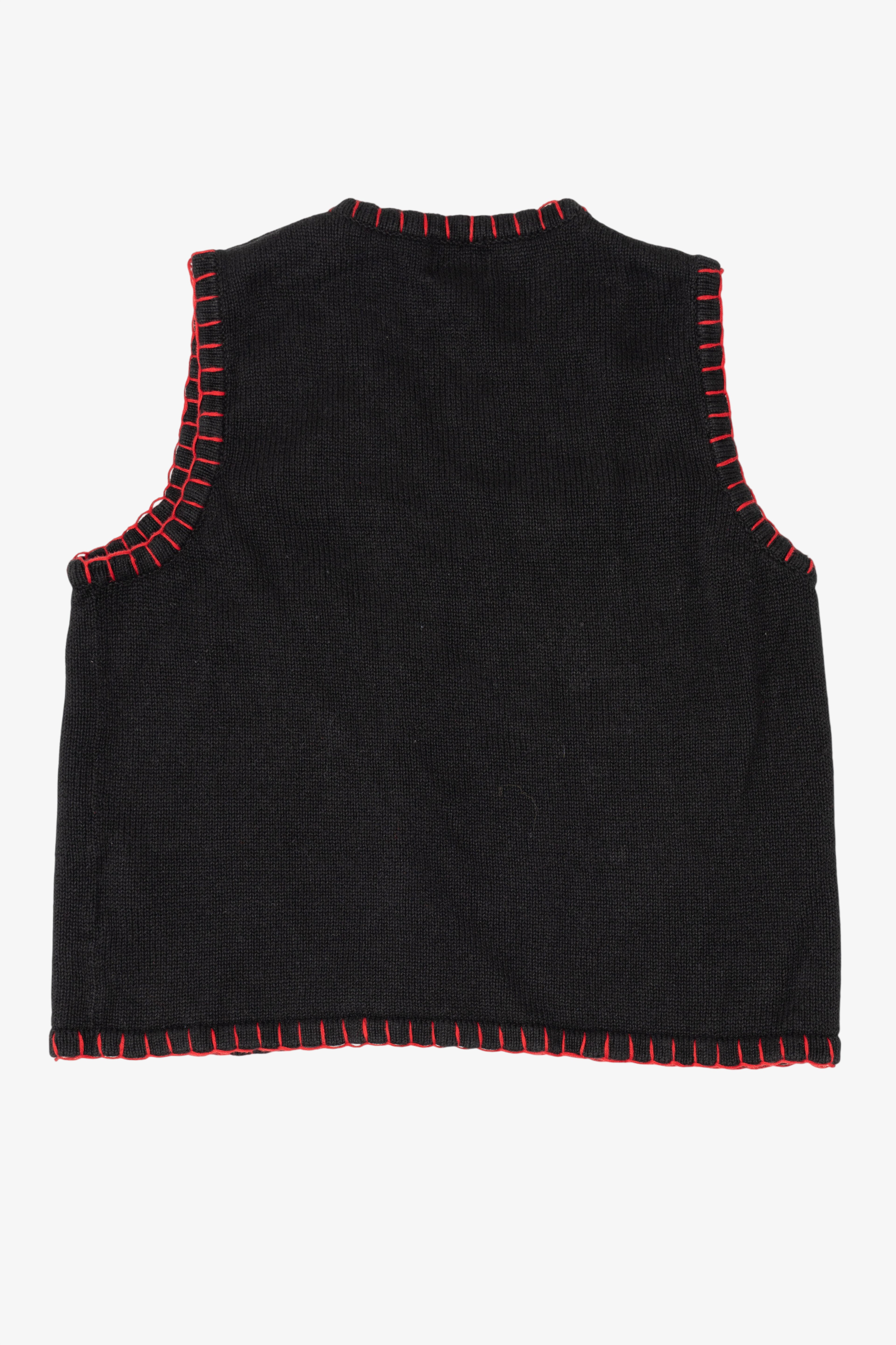 Vintage Black Nutcracker Santa Ugly Christmas Vest (1990s)