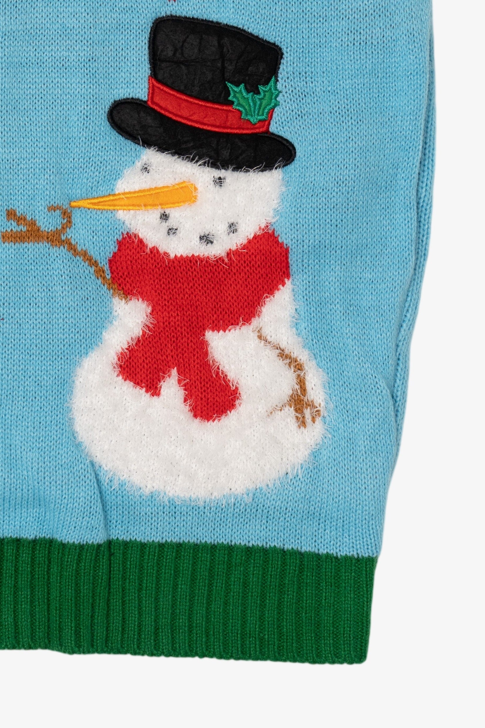 Blue Merry Christmas Snowman And Cardinals Ugly Vest (2010s)