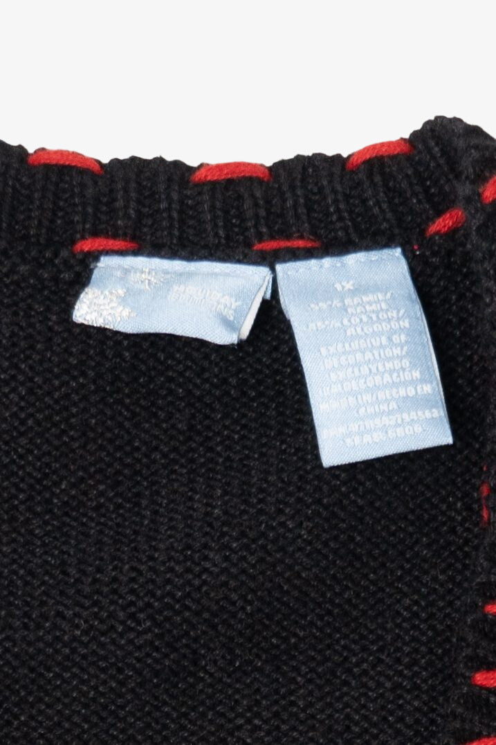 Vintage Black Holiday Editions Snowmen Skiing Ugly Christmas Vest (2000s)