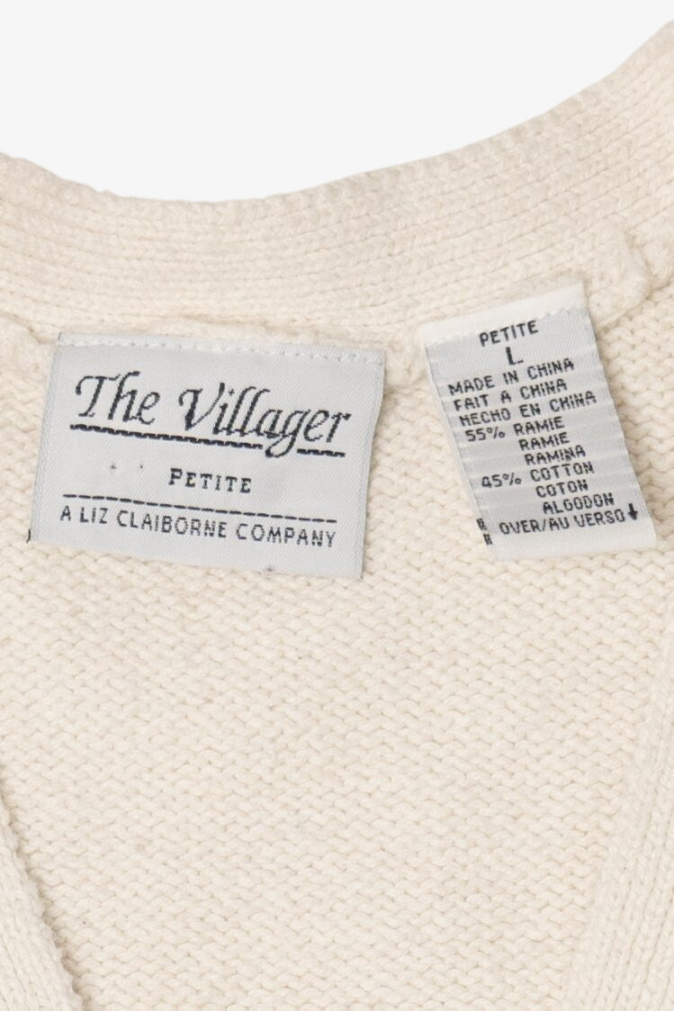 Vintage White The Villager Ugly Christmas Vest (1990s)
