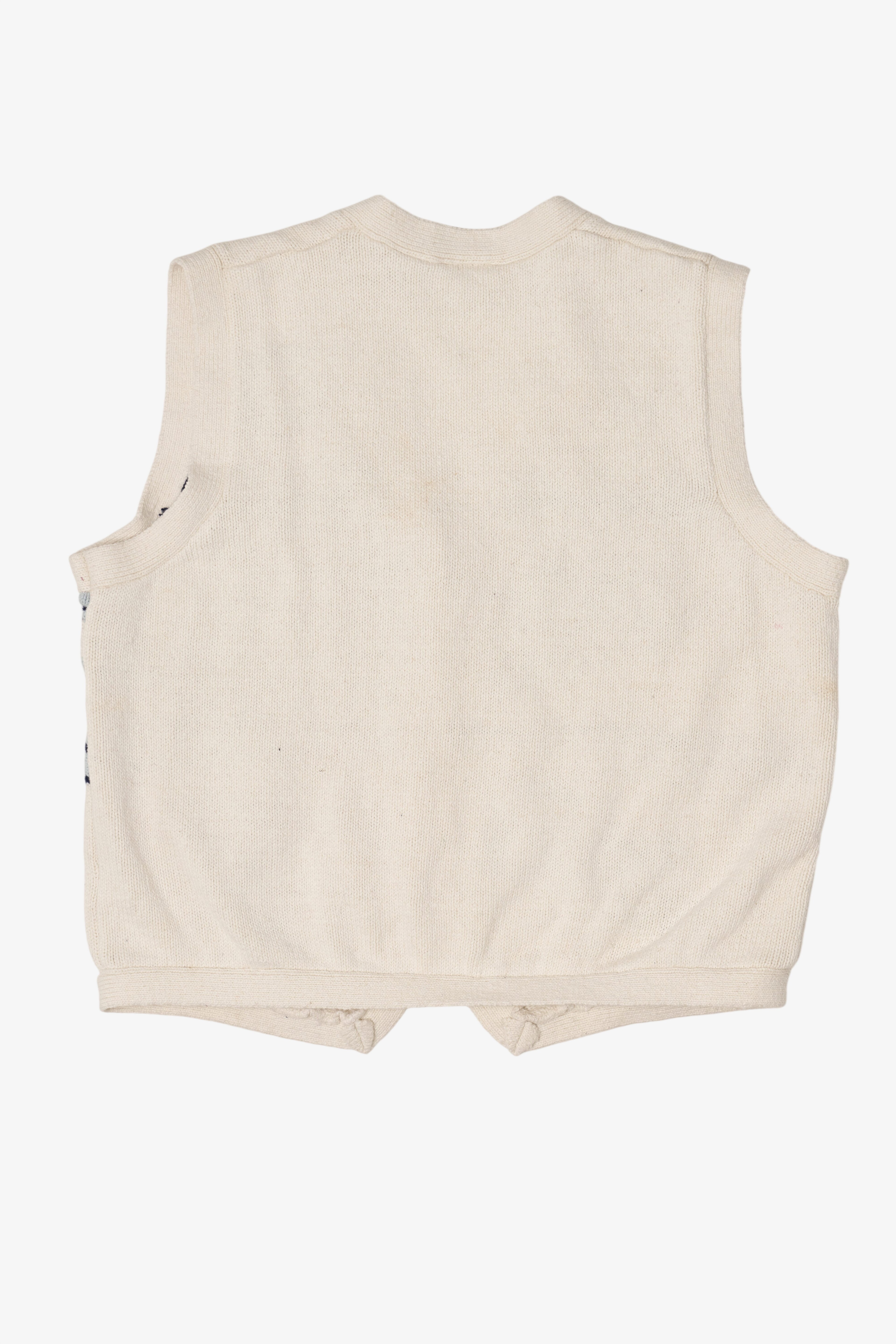 Vintage White The Villager Ugly Christmas Vest (1990s)