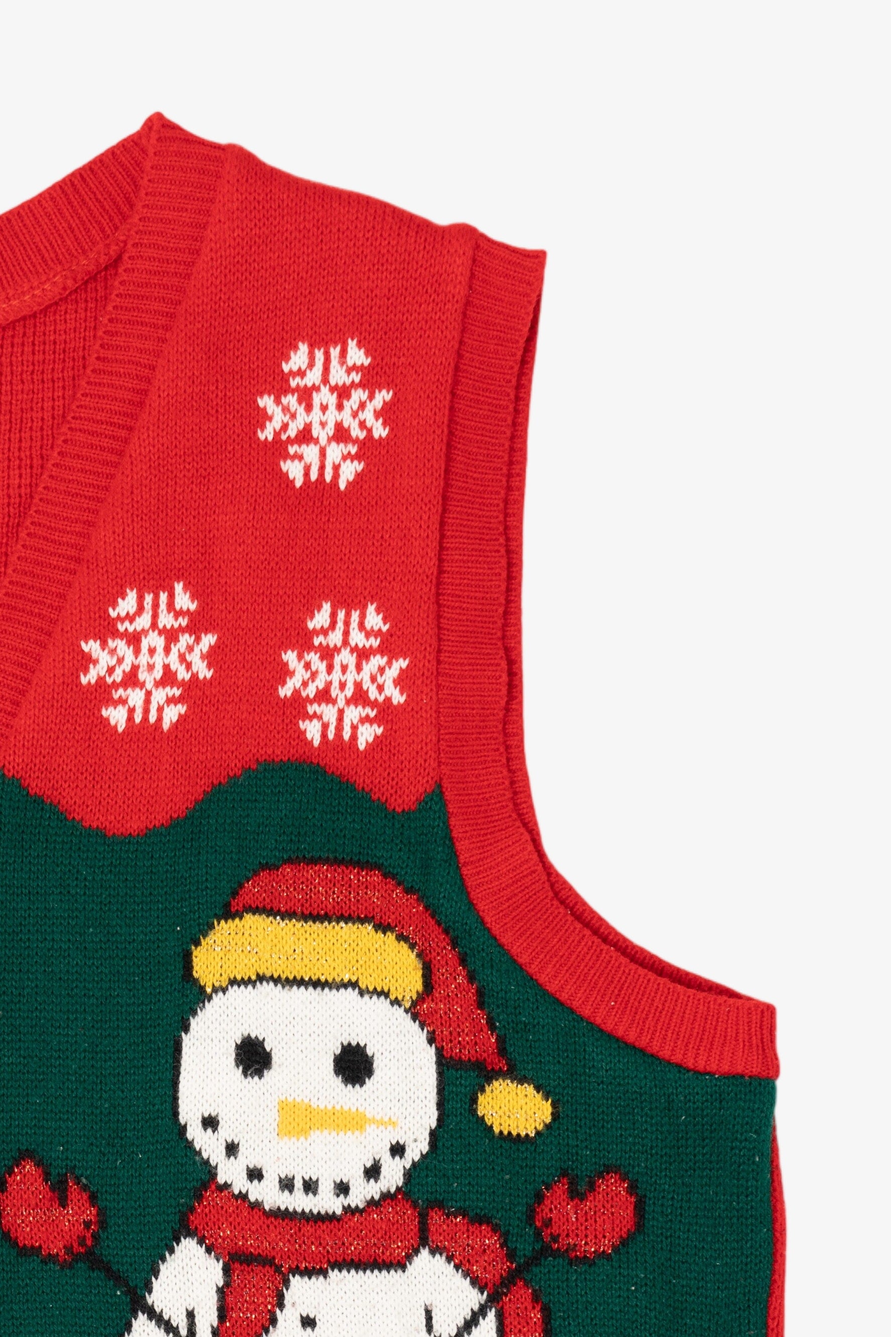 Vintage Red Style Studio Snowmen Ugly Christmas Vest (1990s)