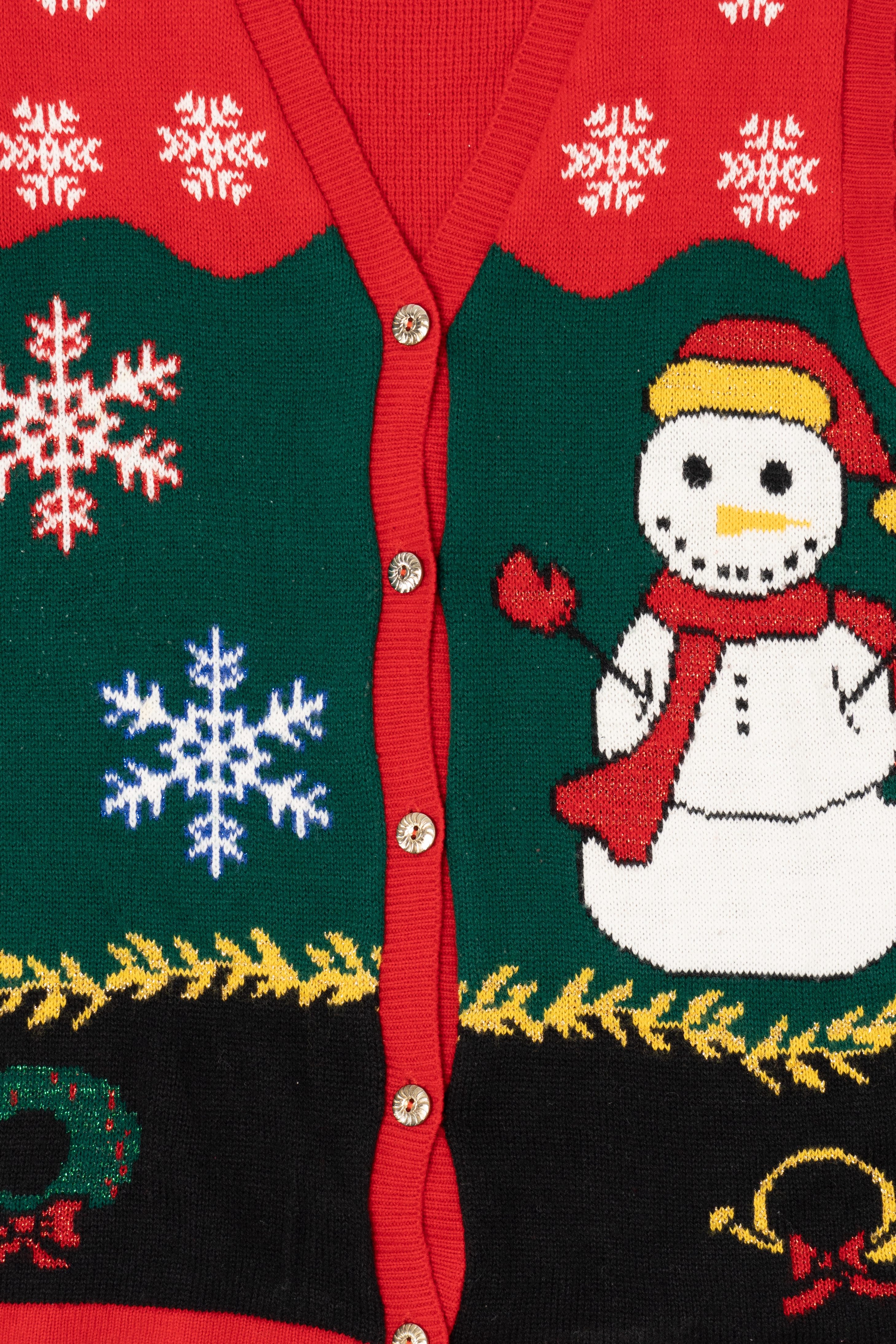 Vintage Red Style Studio Snowmen Ugly Christmas Vest (1990s)