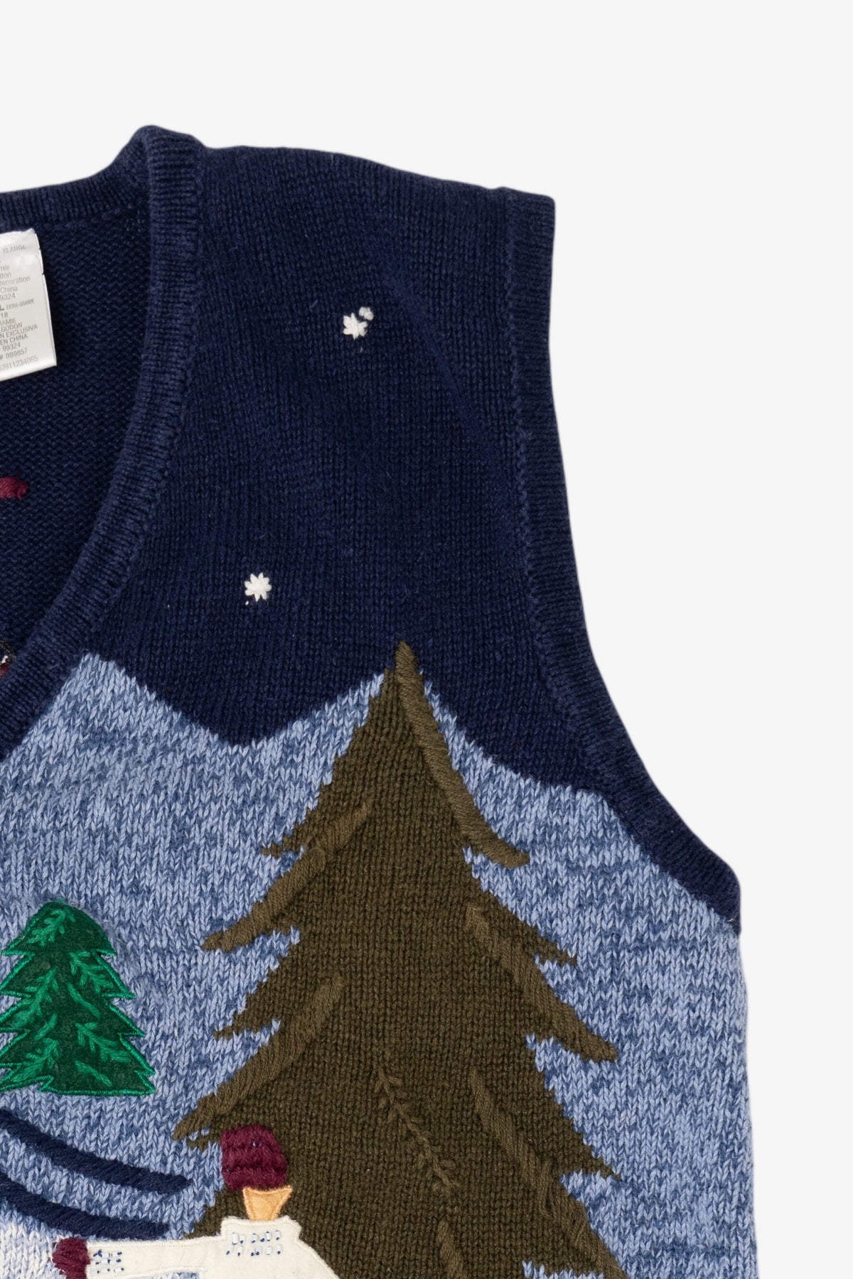 Vintage Navy Blue Bobbie Brooks Ice Skating Ugly Christmas Vest (2000s)