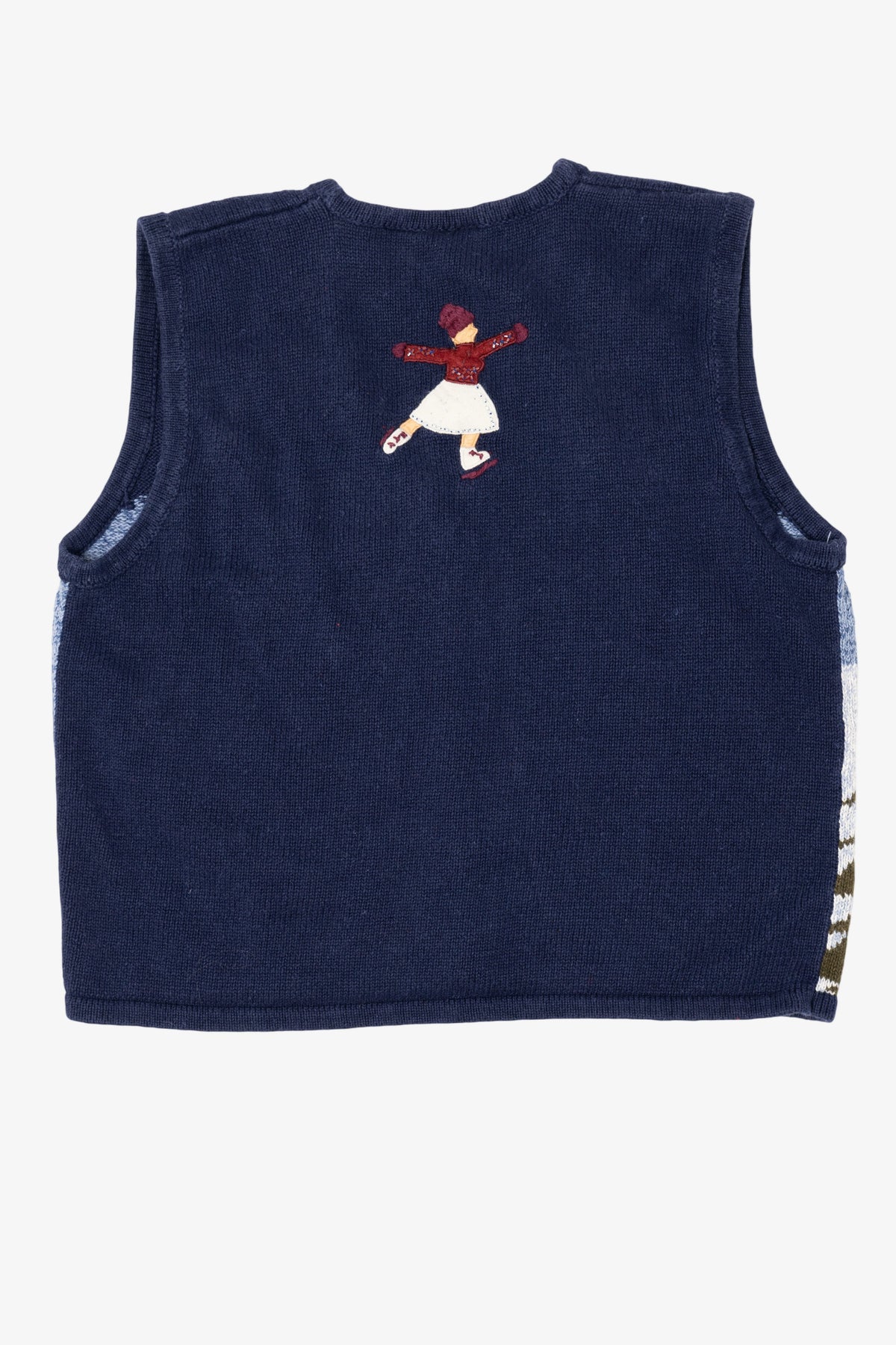 Vintage Navy Blue Bobbie Brooks Ice Skating Ugly Christmas Vest (2000s)