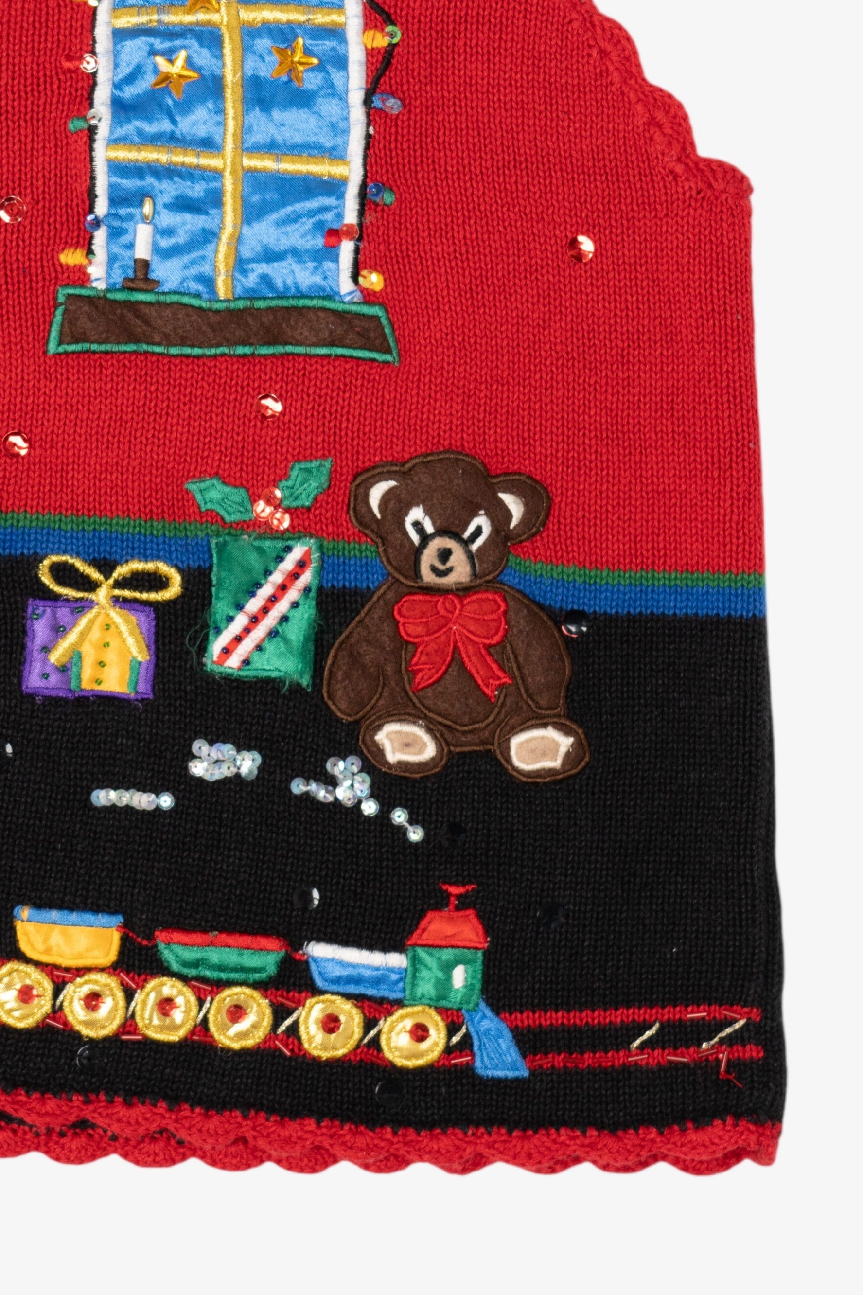 Vintage Red Nutcracker Presents Ugly Christmas Vest (1990s)