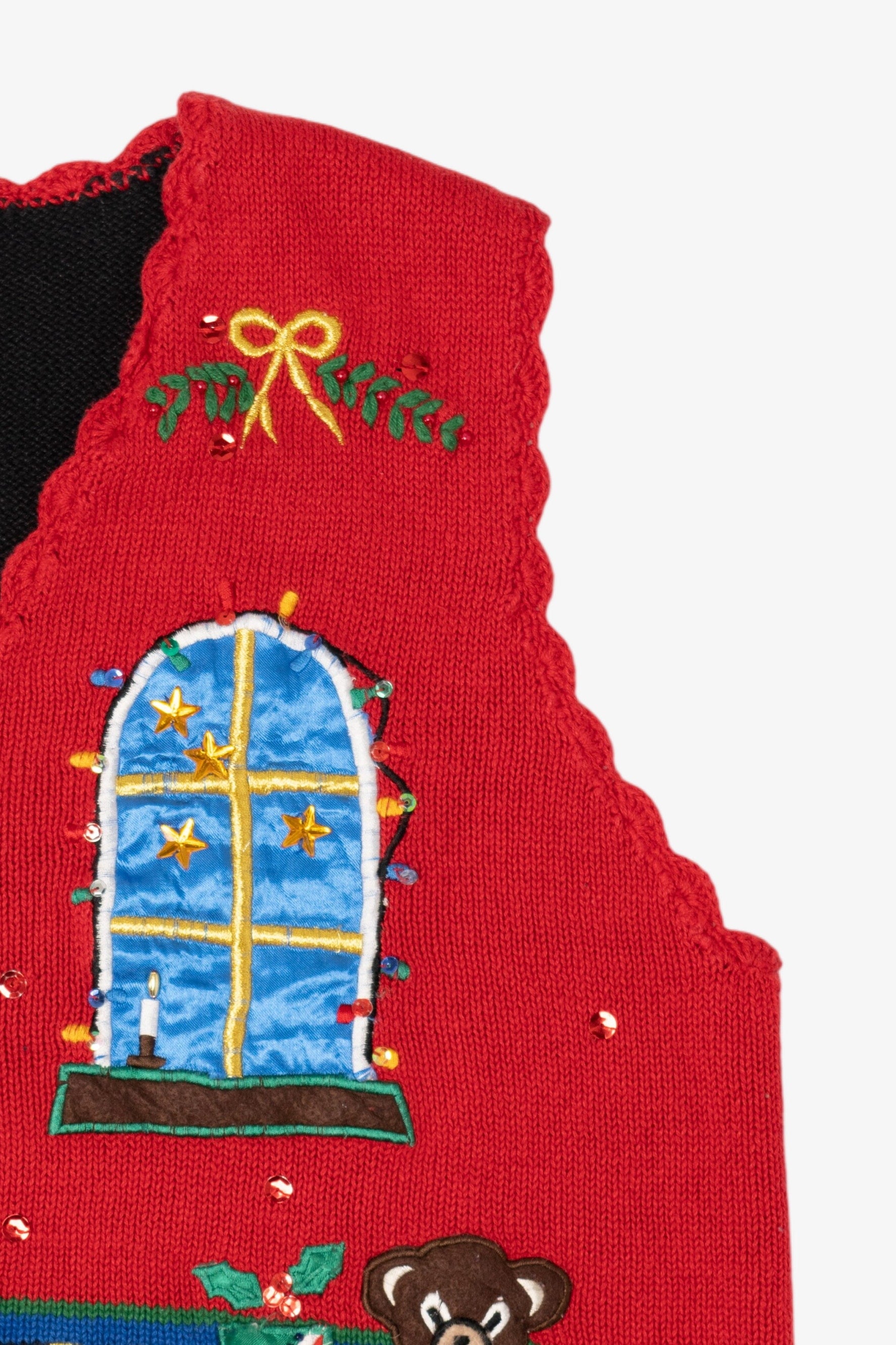 Vintage Red Nutcracker Presents Ugly Christmas Vest (1990s)