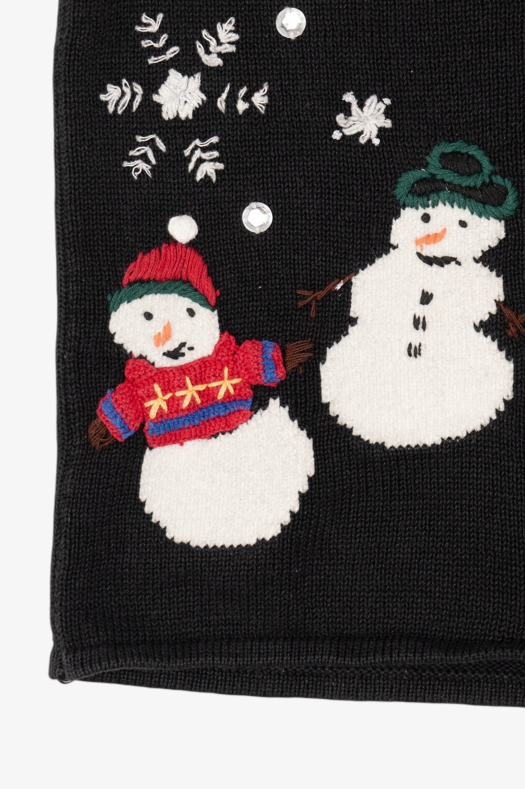 Vintage Black Capacity Snowmen Ugly Christmas Vest (1990s)