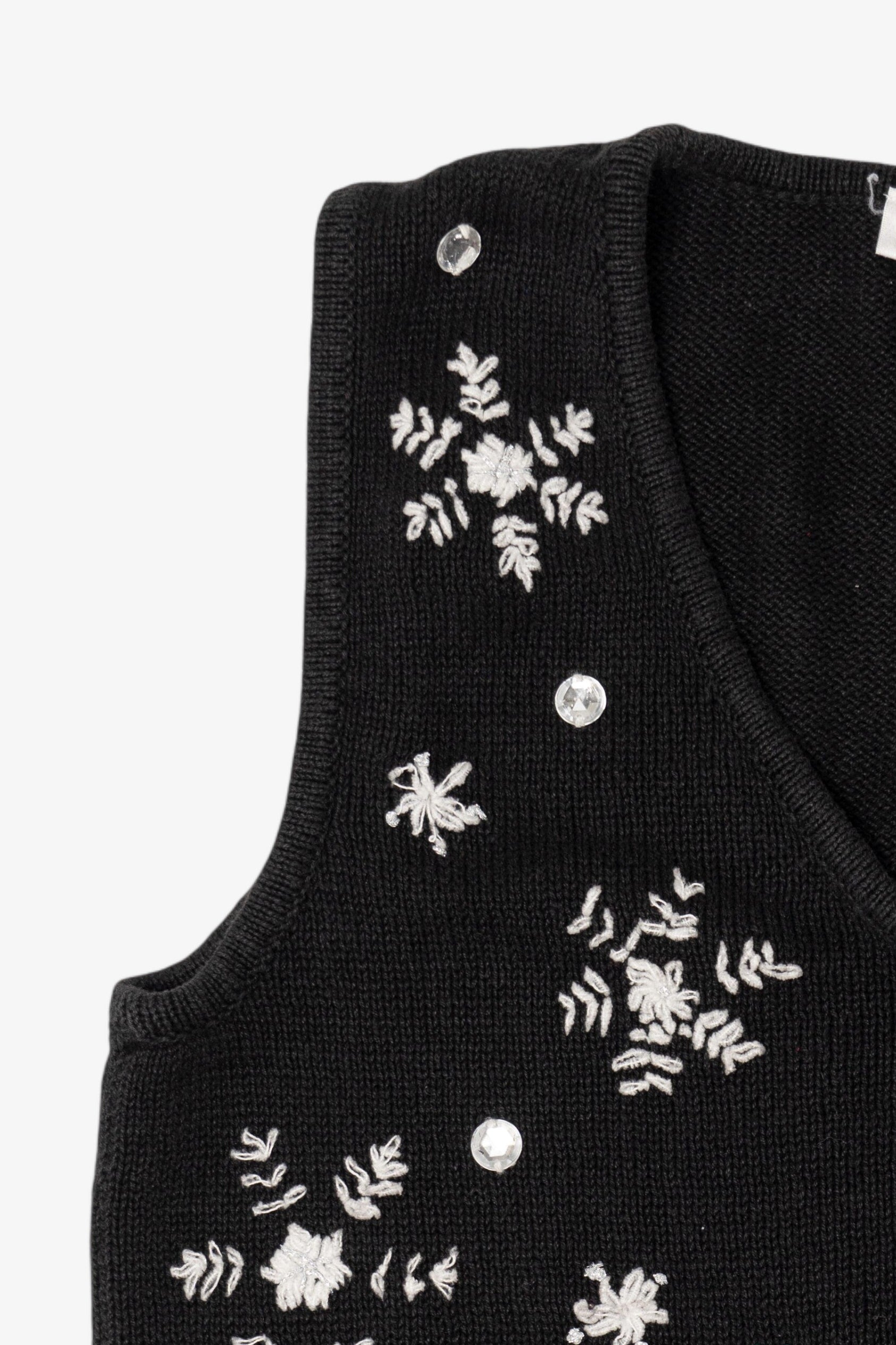 Vintage Black Capacity Snowmen Ugly Christmas Vest (1990s)