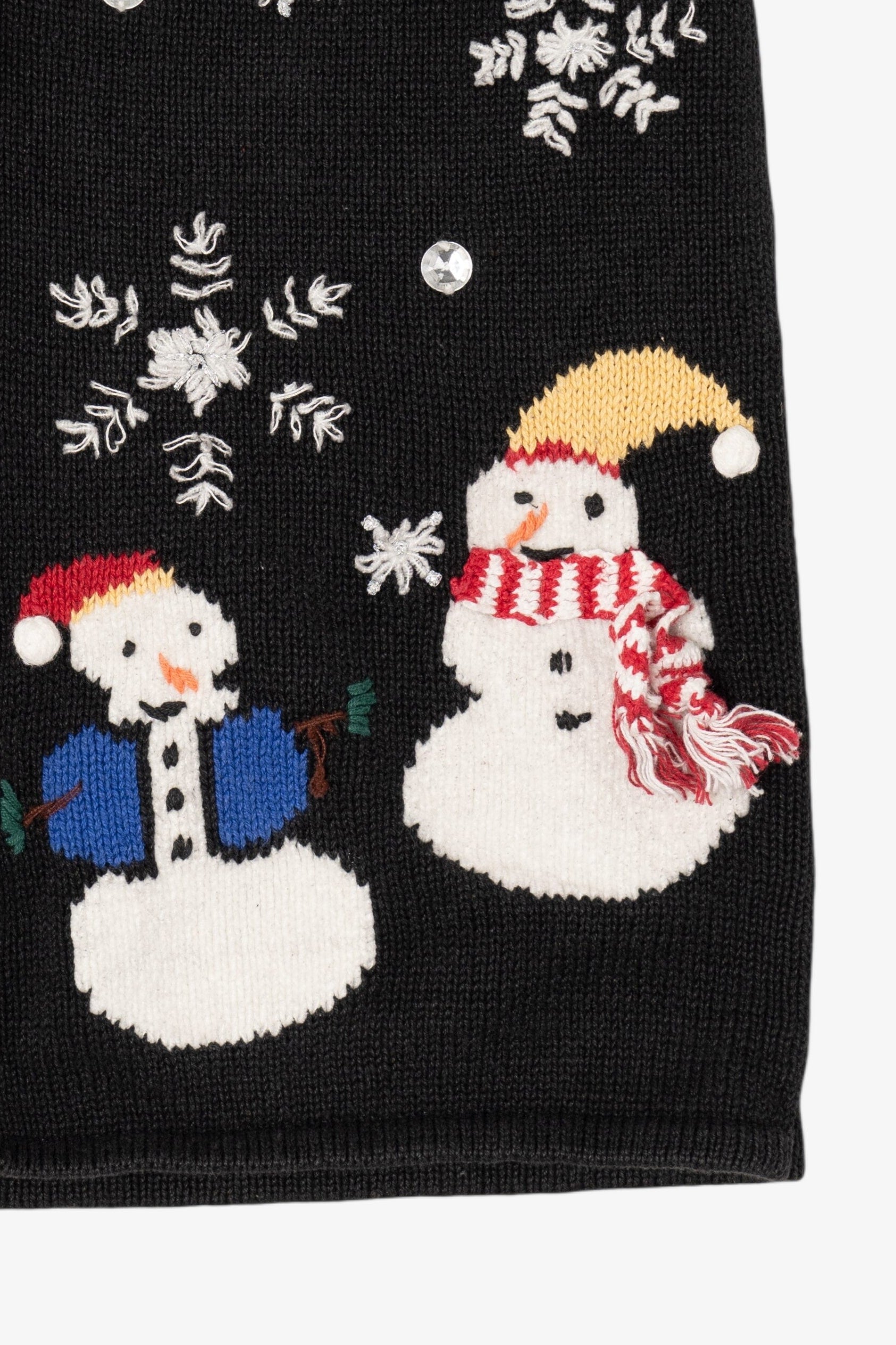 Vintage Black Capacity Snowmen Ugly Christmas Vest (1990s)
